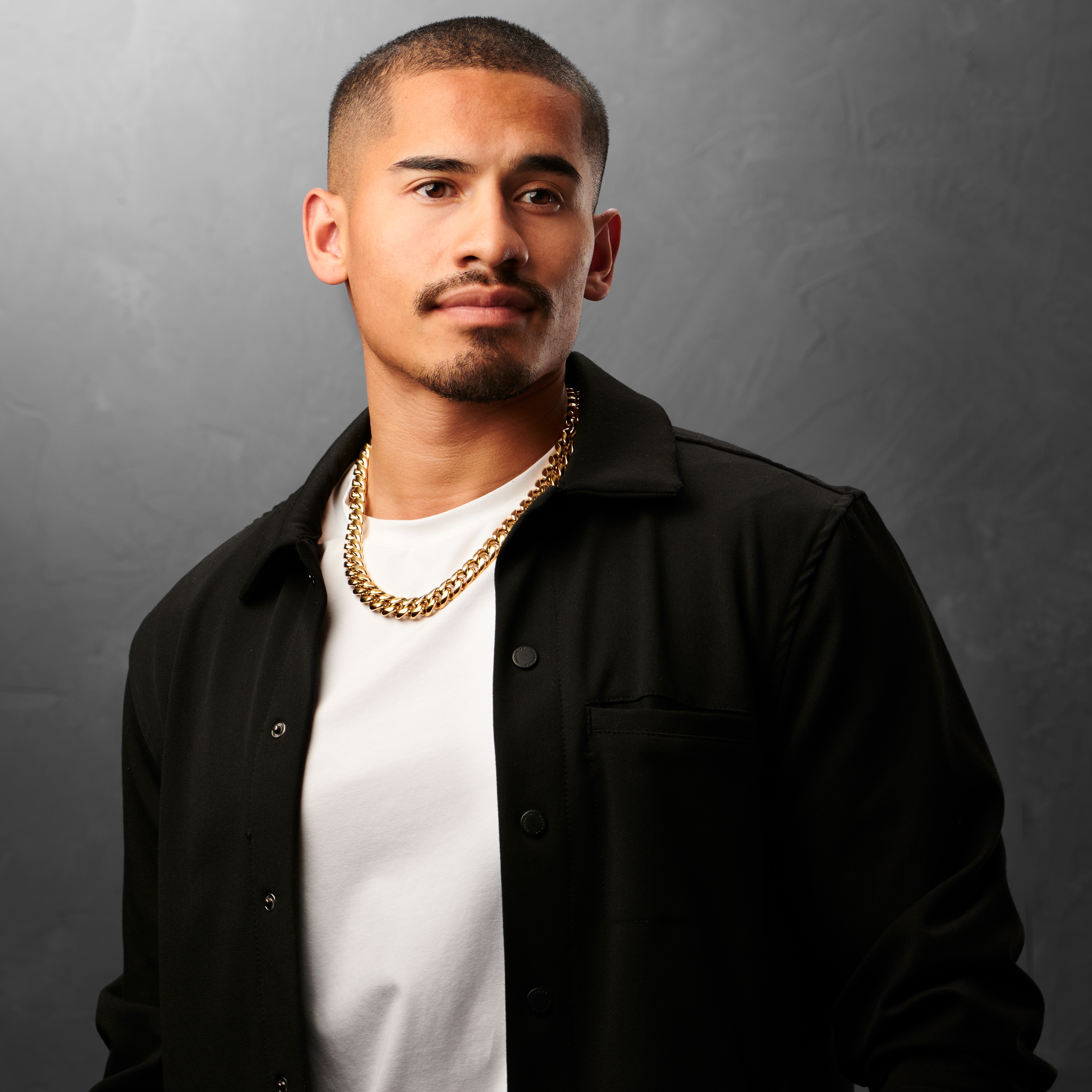 Collier à maillons en acier doré 14 mm - 4