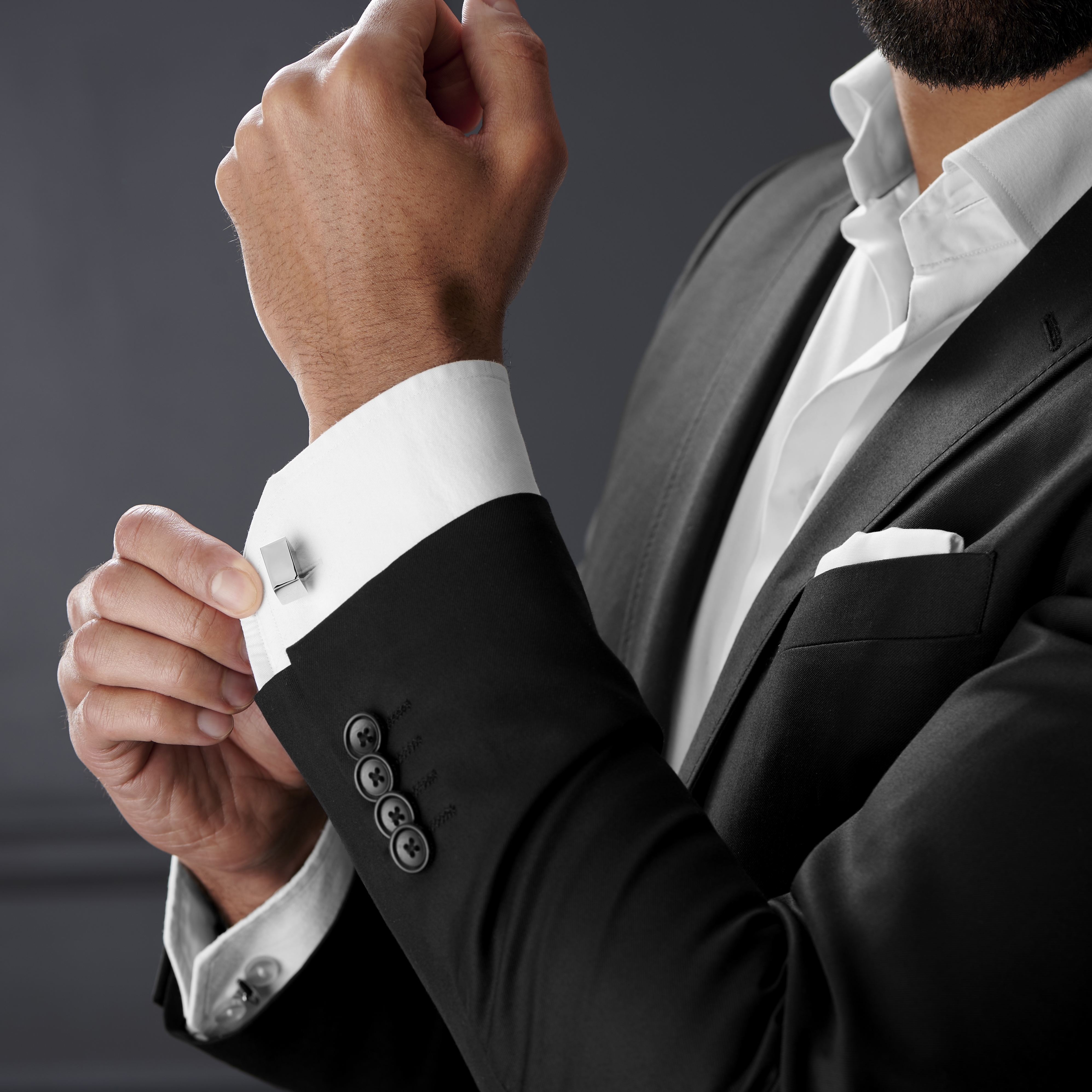 Große, eckige Manschettenknöpfe - 3