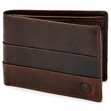 Brązowy skórzany plisowany portfel Montreal