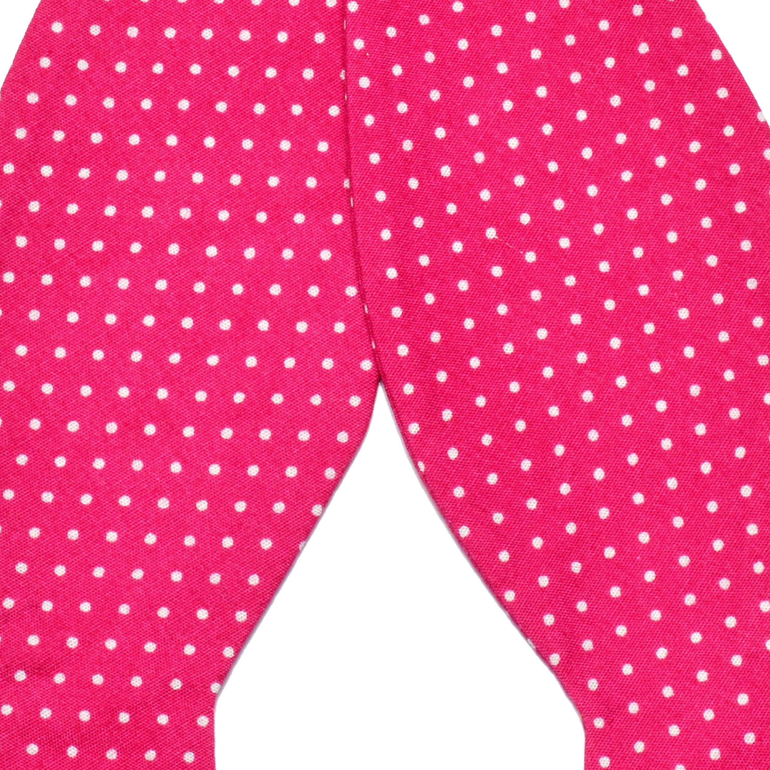Pink Dot Cotton Self-Tie Bow Tie - 2