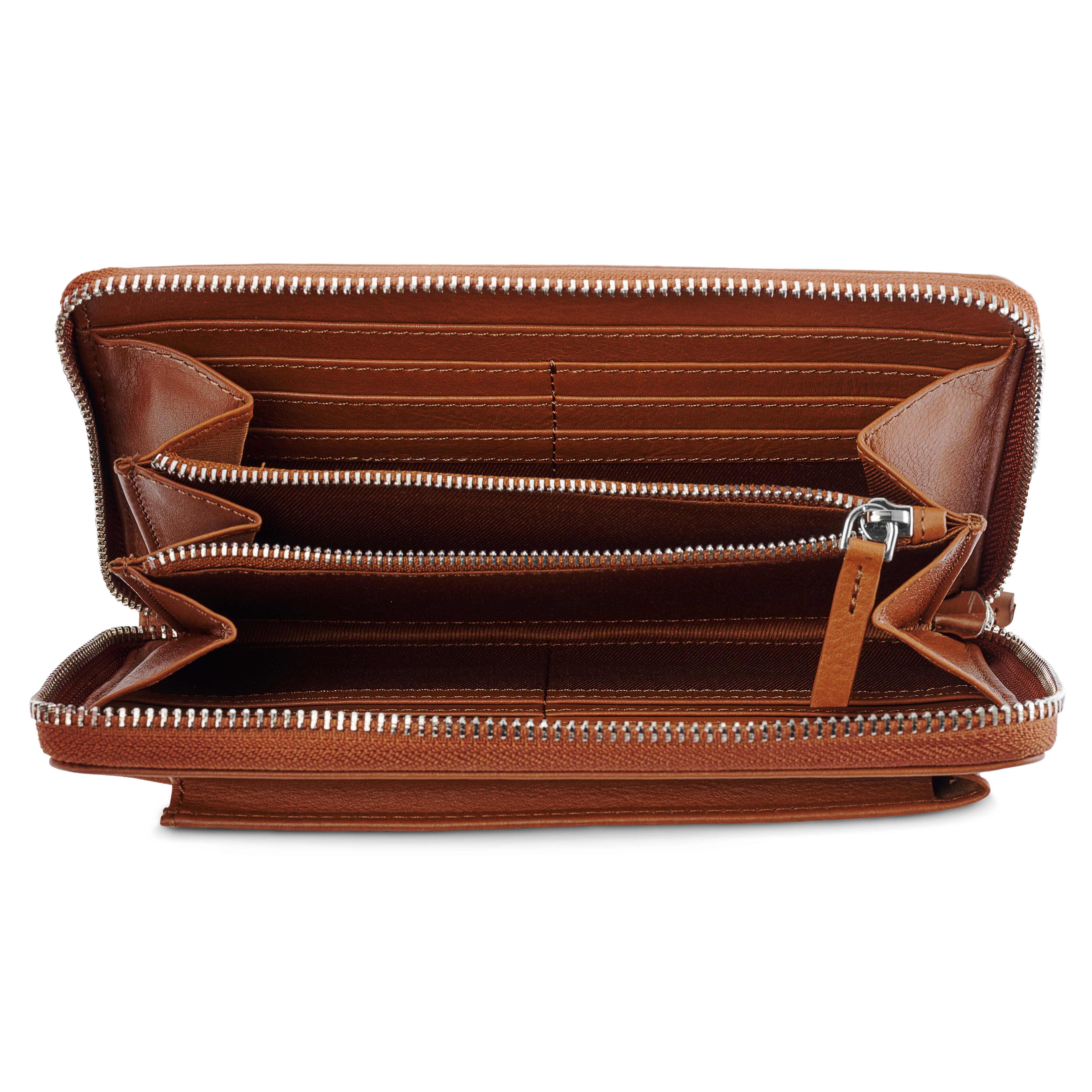 Cognac Leather Mobile Phone Bag - 5