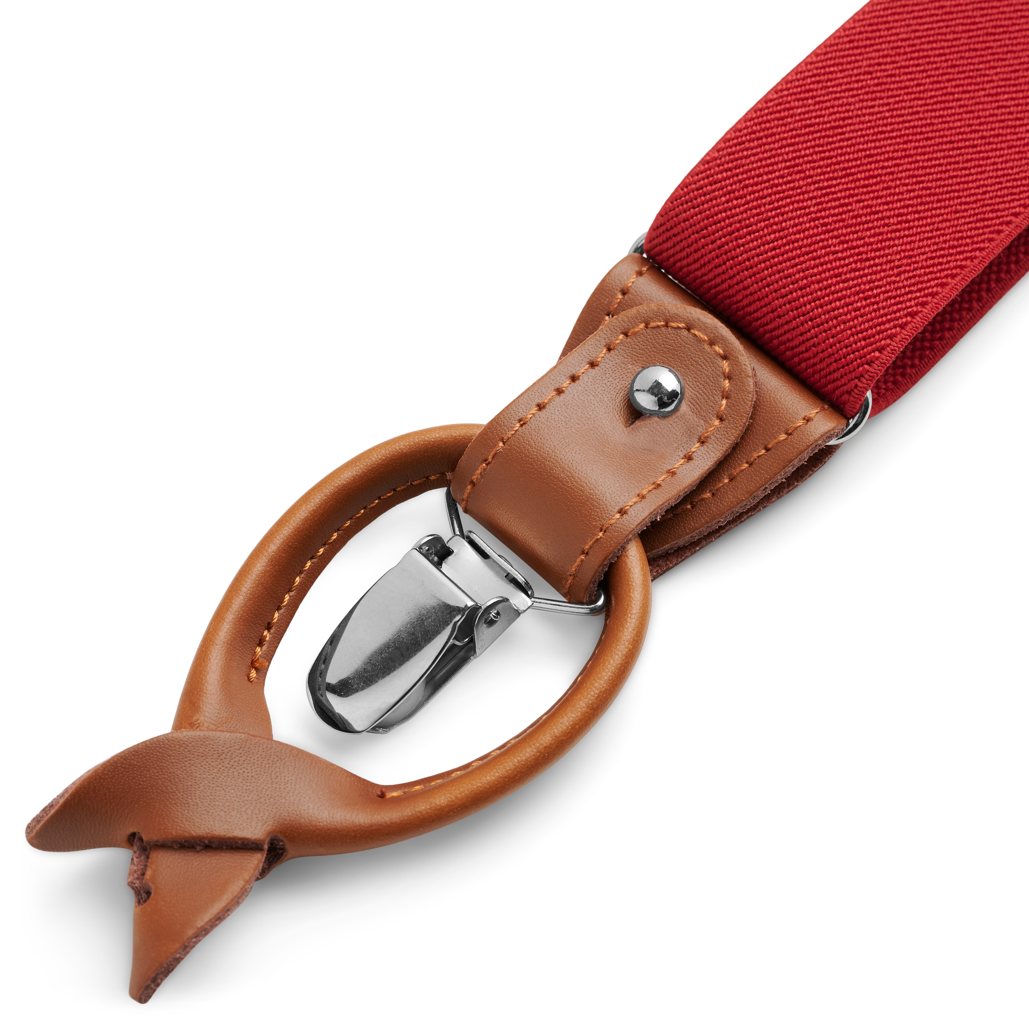 Wide True Red Convertible Braces - 3