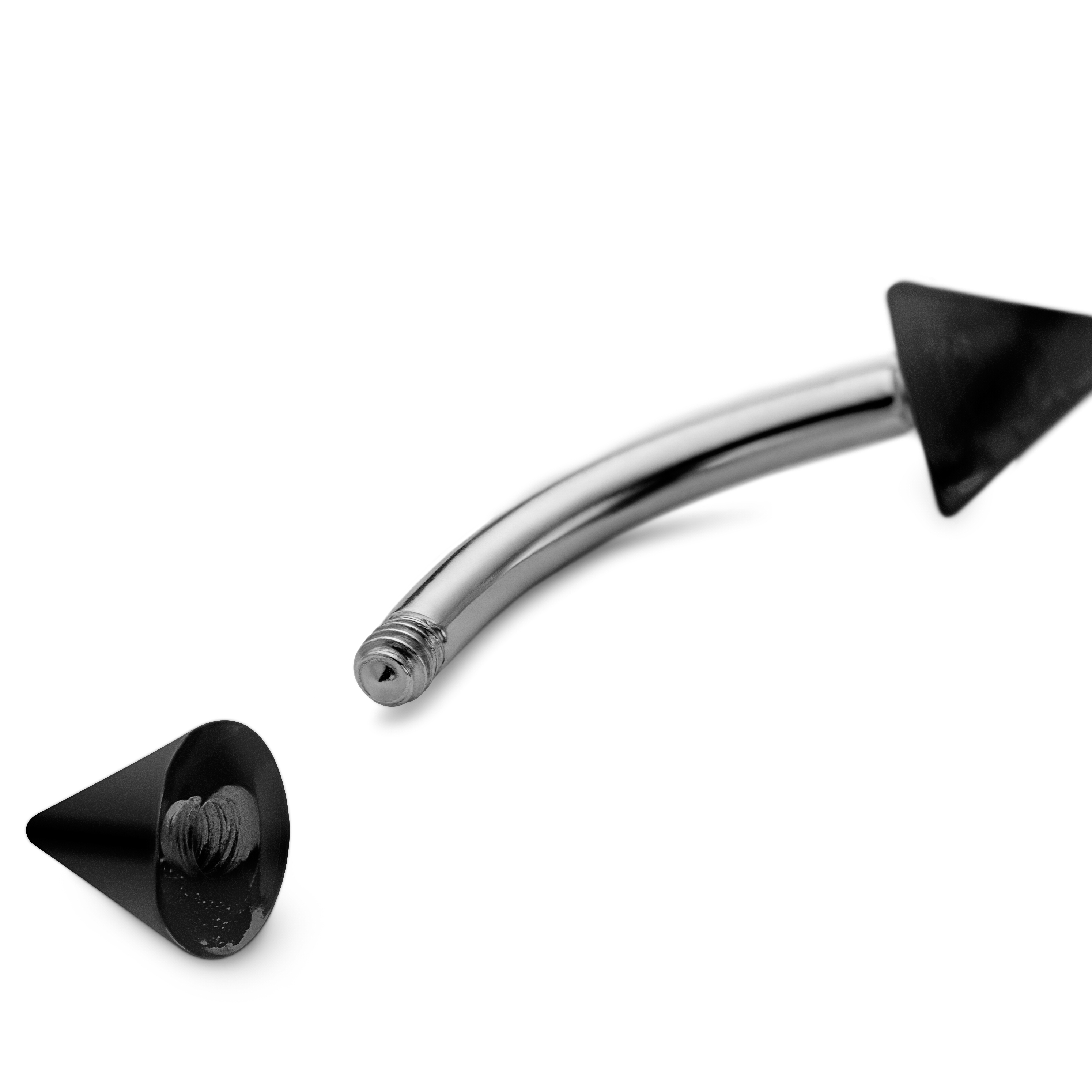 8 mm Buet Sort Spiked Akryl &amp; Kirurgisk Stål Barbell - 2