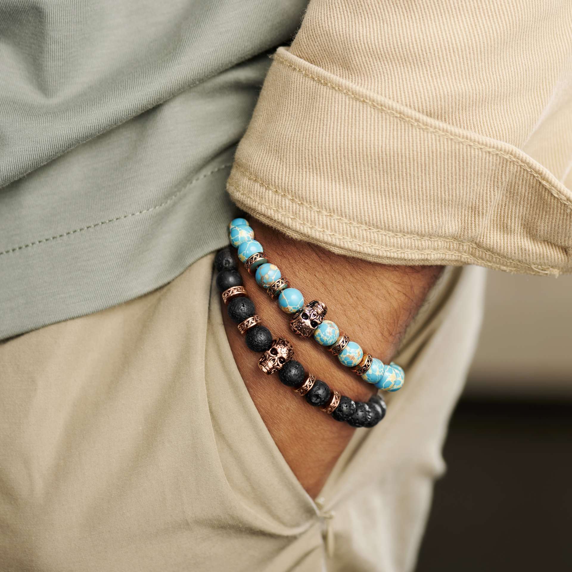 Bracciale In Diaspro Imperiale, Pietra Naturale, Gioielli - Foto 5