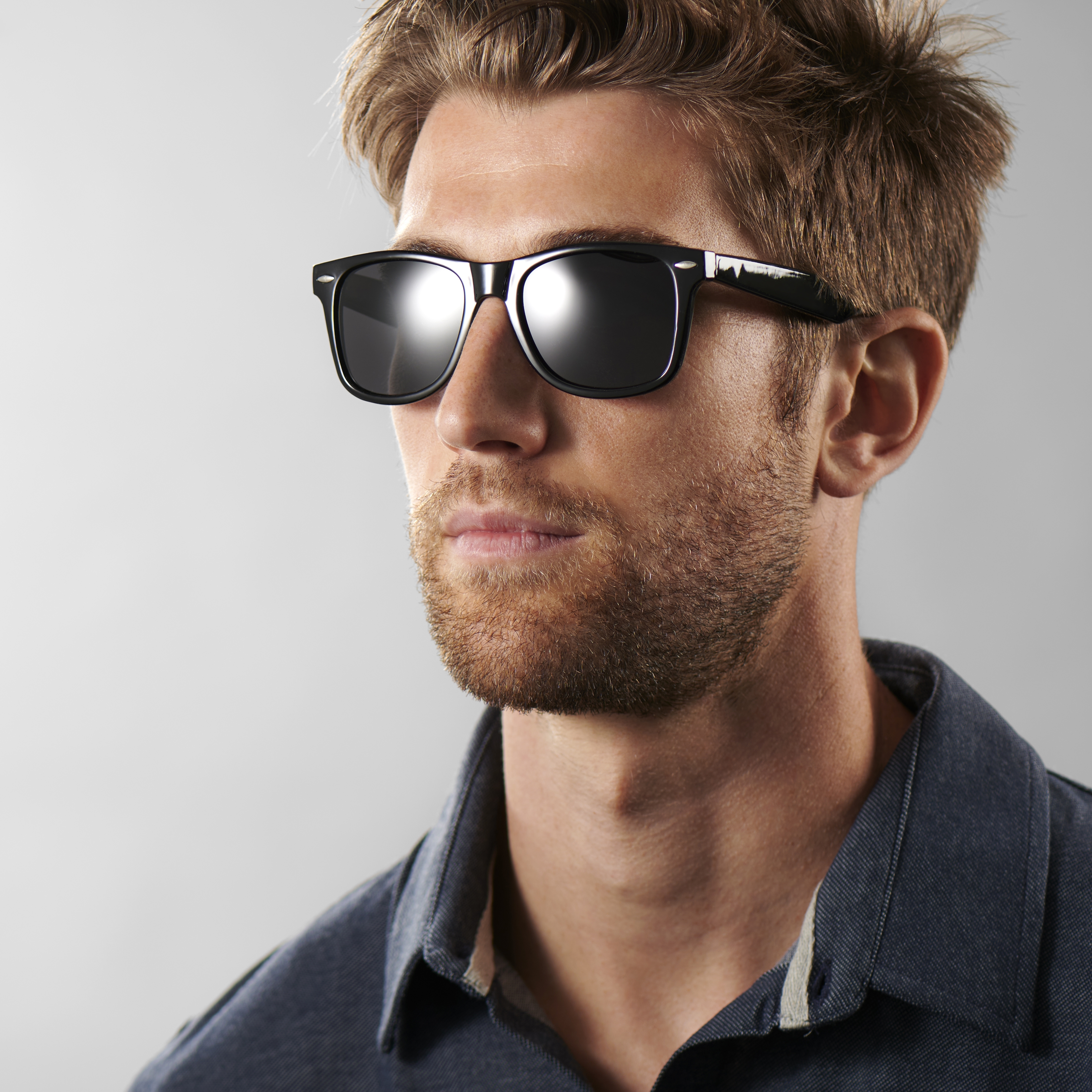 Schwarze Polarisierte Retro Sonnenbrille - 4