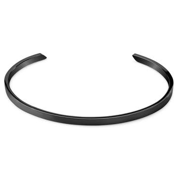 Bracelet manchette réglable en acier inoxydable noir mat de 3 mm Bracelet manchette réglable en acier inoxydable noir mat de 3 mm