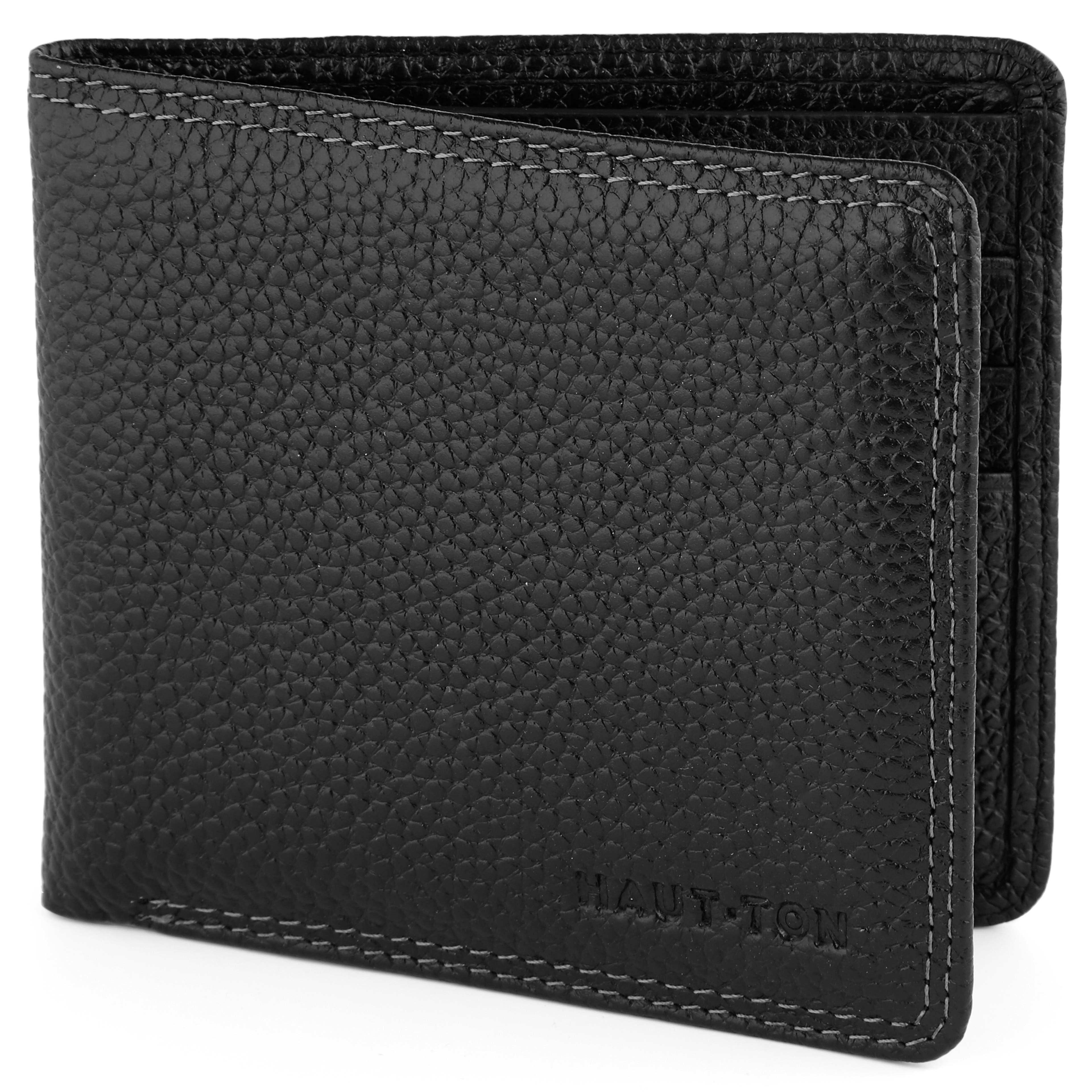 Cartera de cuero negro - 1