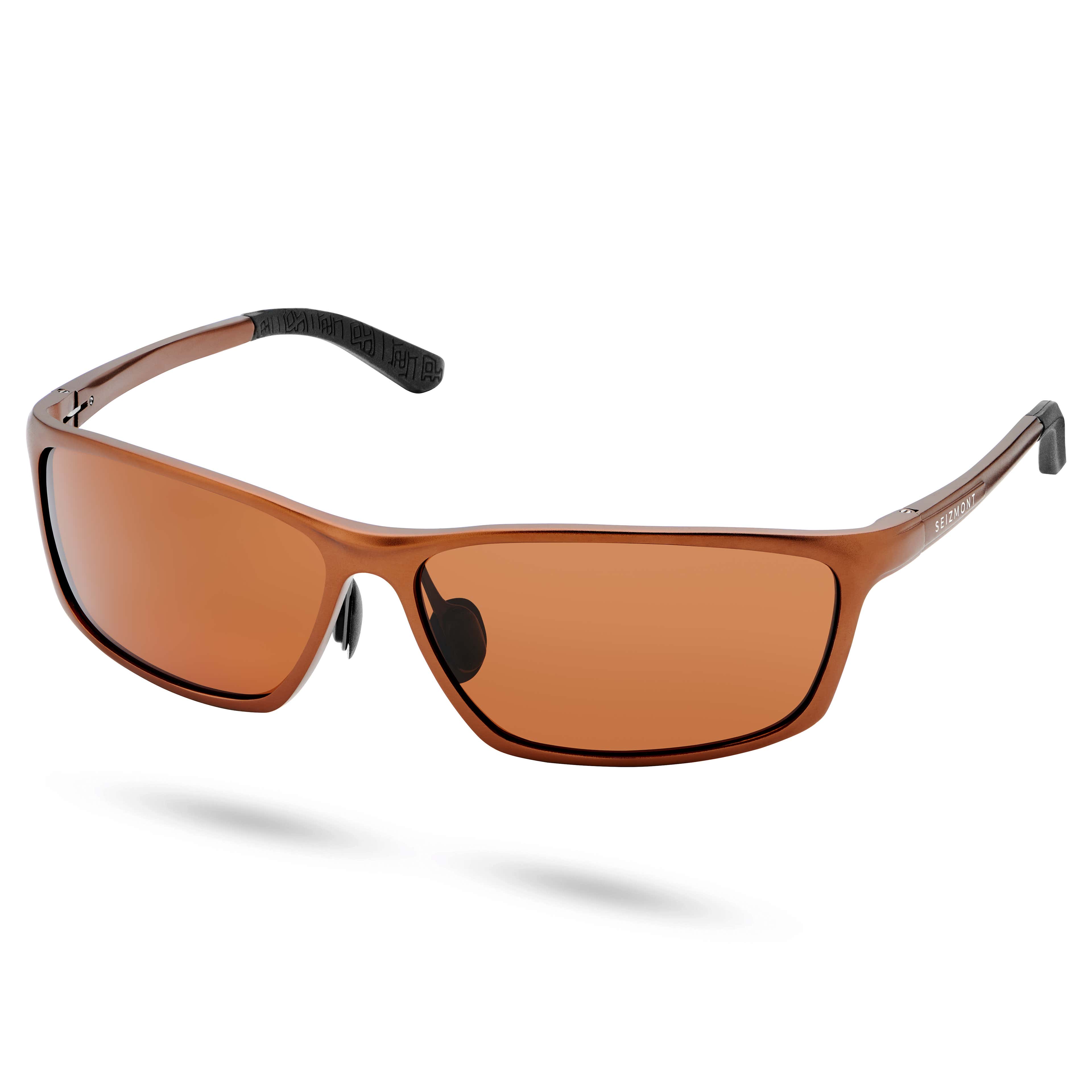 Metallic Brown Polarised Aluminium Sunglasses
