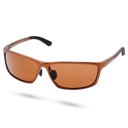 Brown & Terracotta Polarised Aluminium Sunglasses