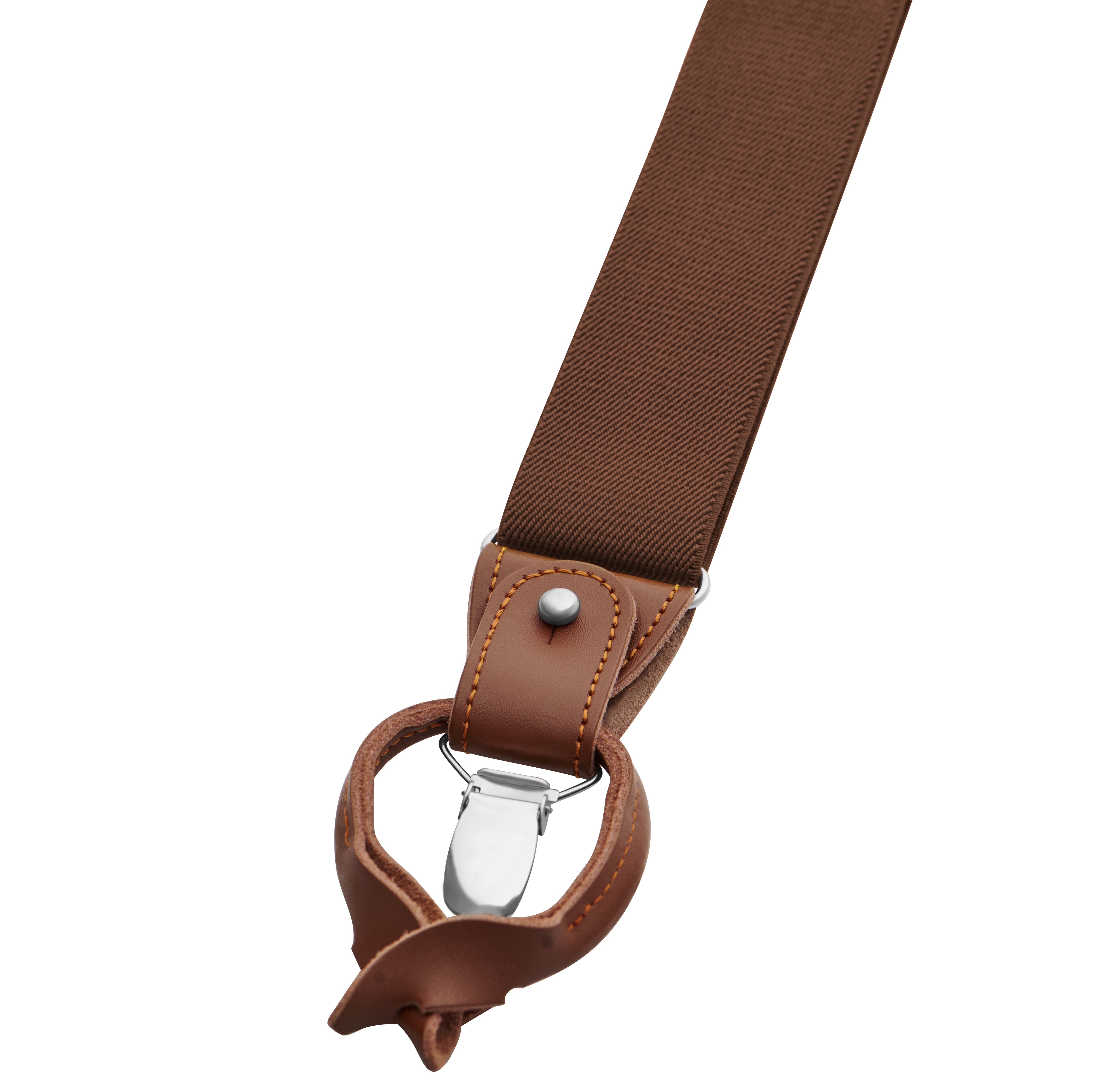 Vexel | Wide Dark Brown Convertible X-back Braces - 3