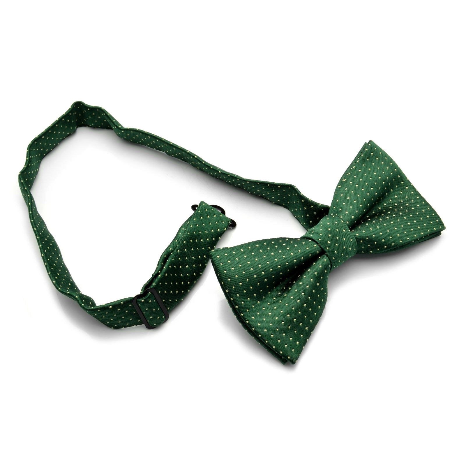 Noeud papillon vert à pois blancs - 2