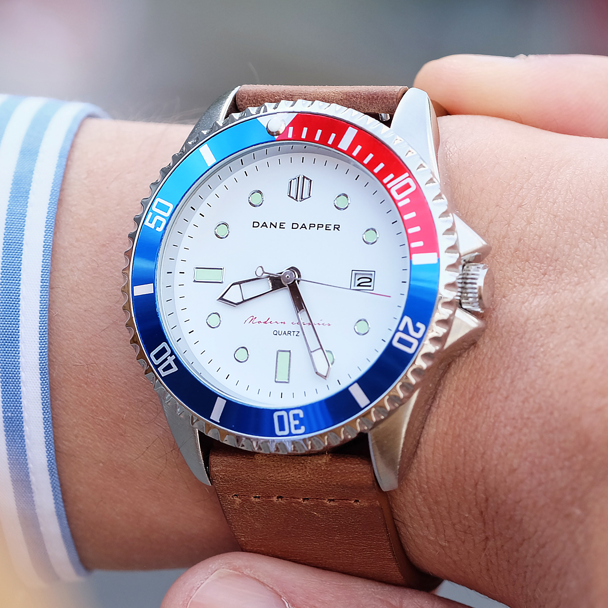 Brown & Silver Topaz Mariner Watch - 6