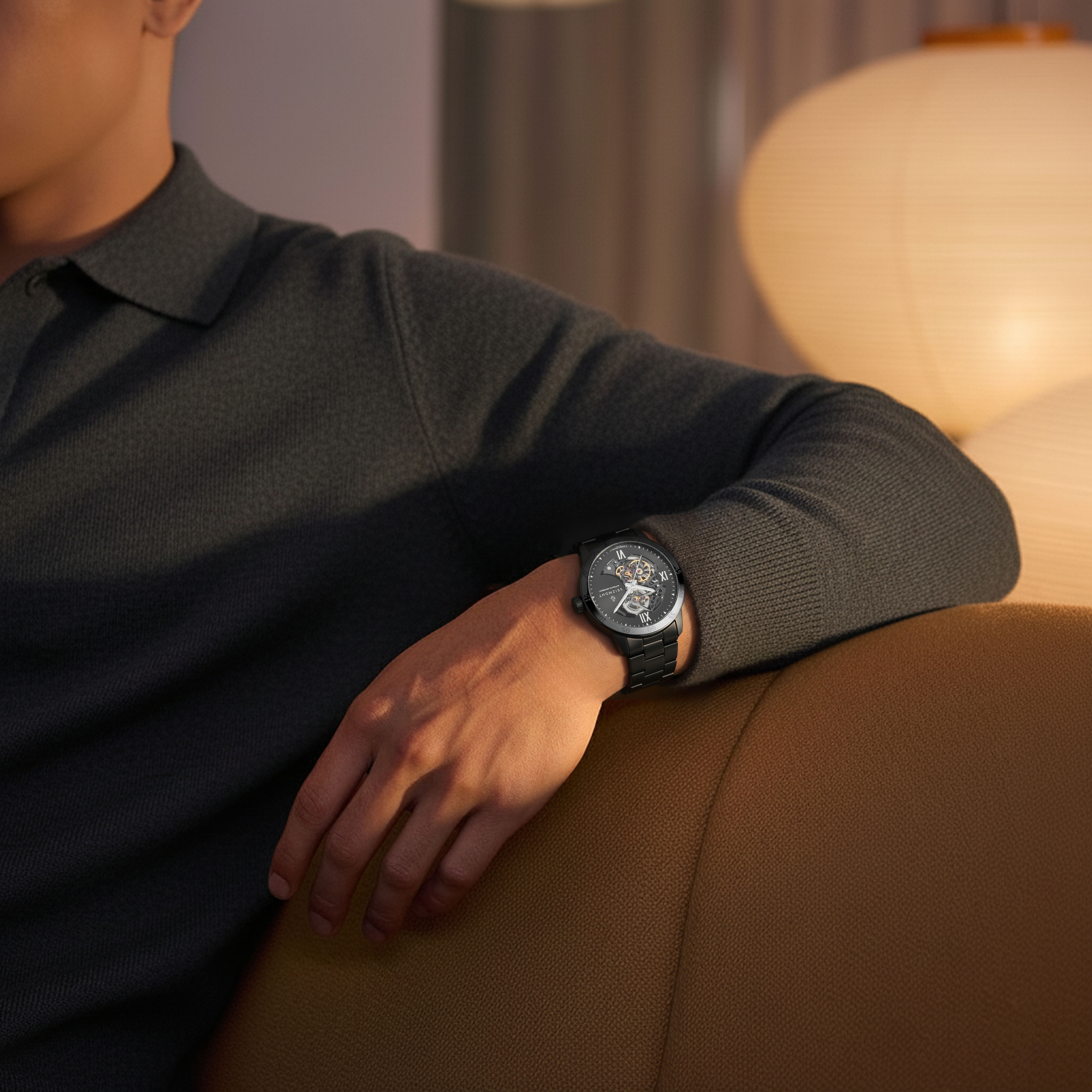 Dante II | Gunmetal Grey Skeleton Watch - 2