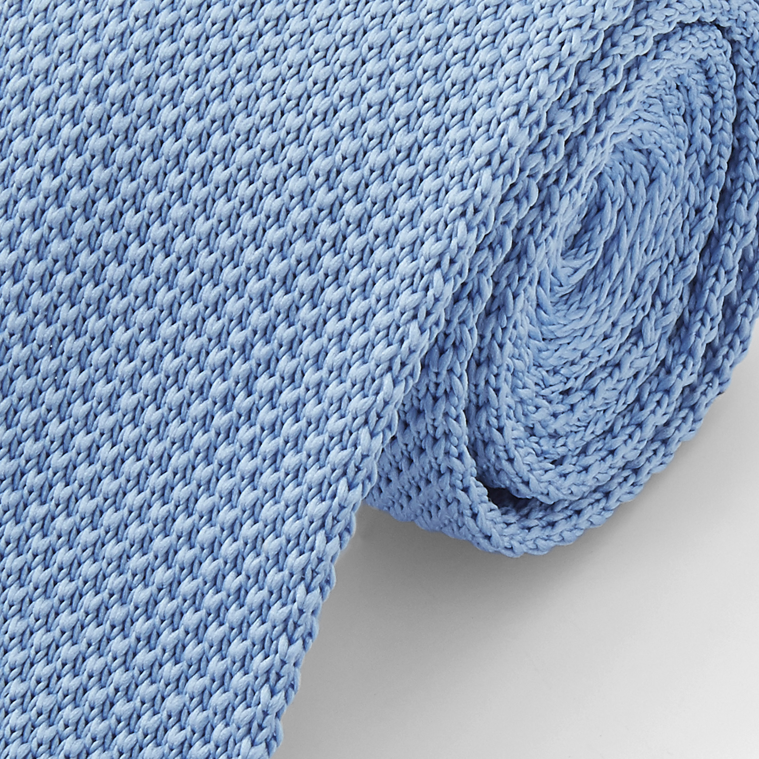 Pastellblaue Strickkrawatte - 2