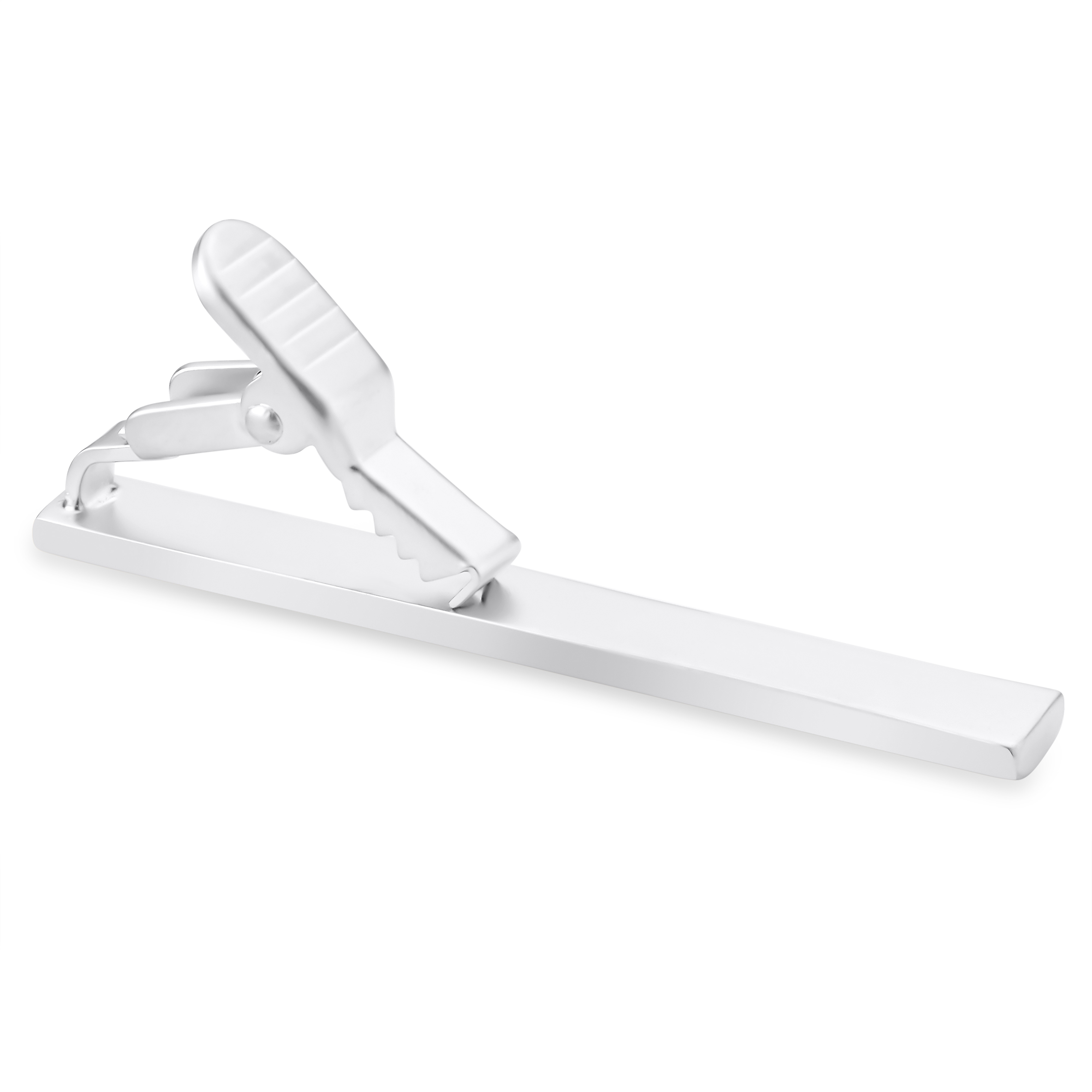 Novelle | Pince à cravate courte argentée givrée - 2