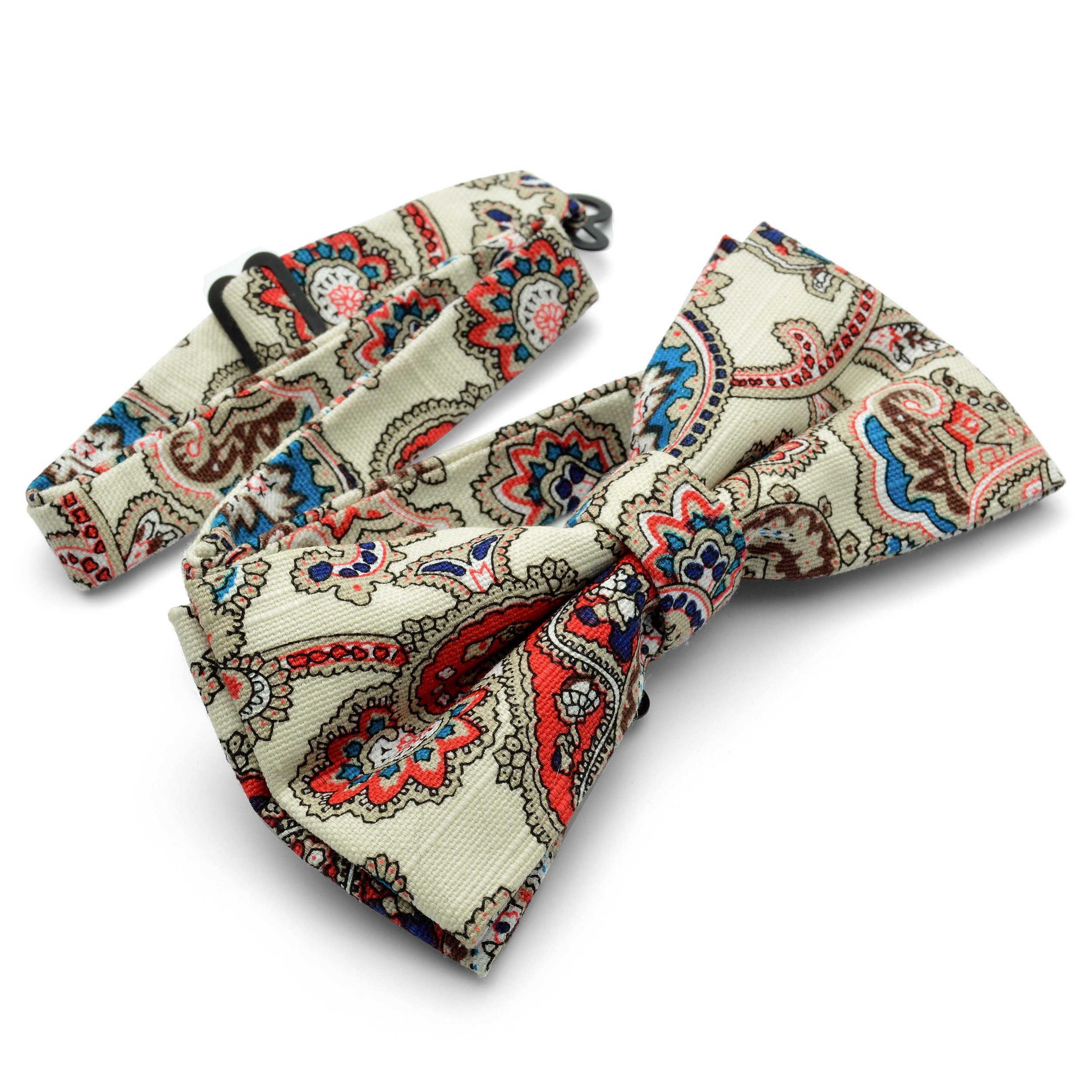 Krémový paisley motýlik - 2