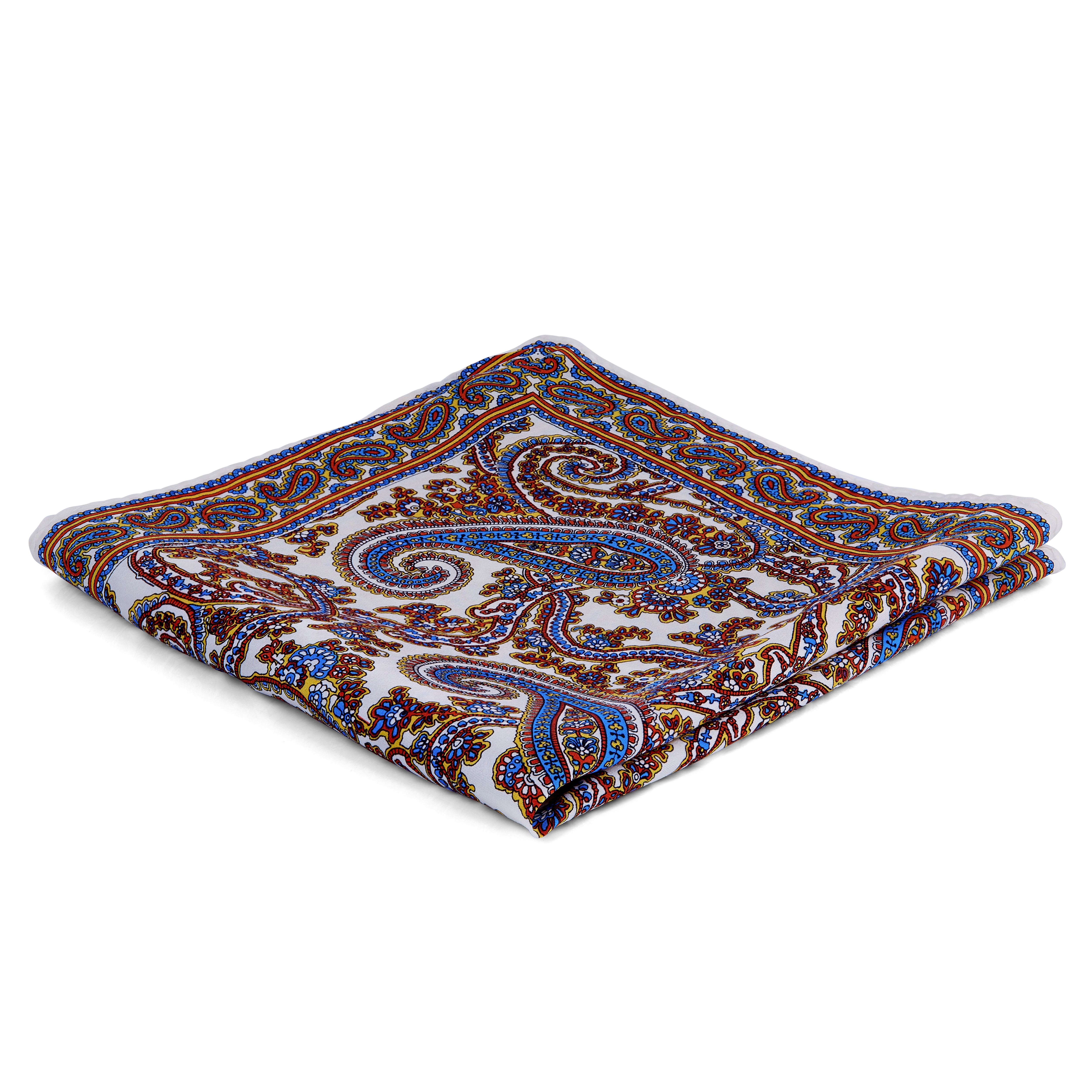 Witte & Blauwe Paisley Pochet - 1