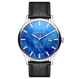 Timon | Blue Mother-of-Pearl Automatic Leather Watch