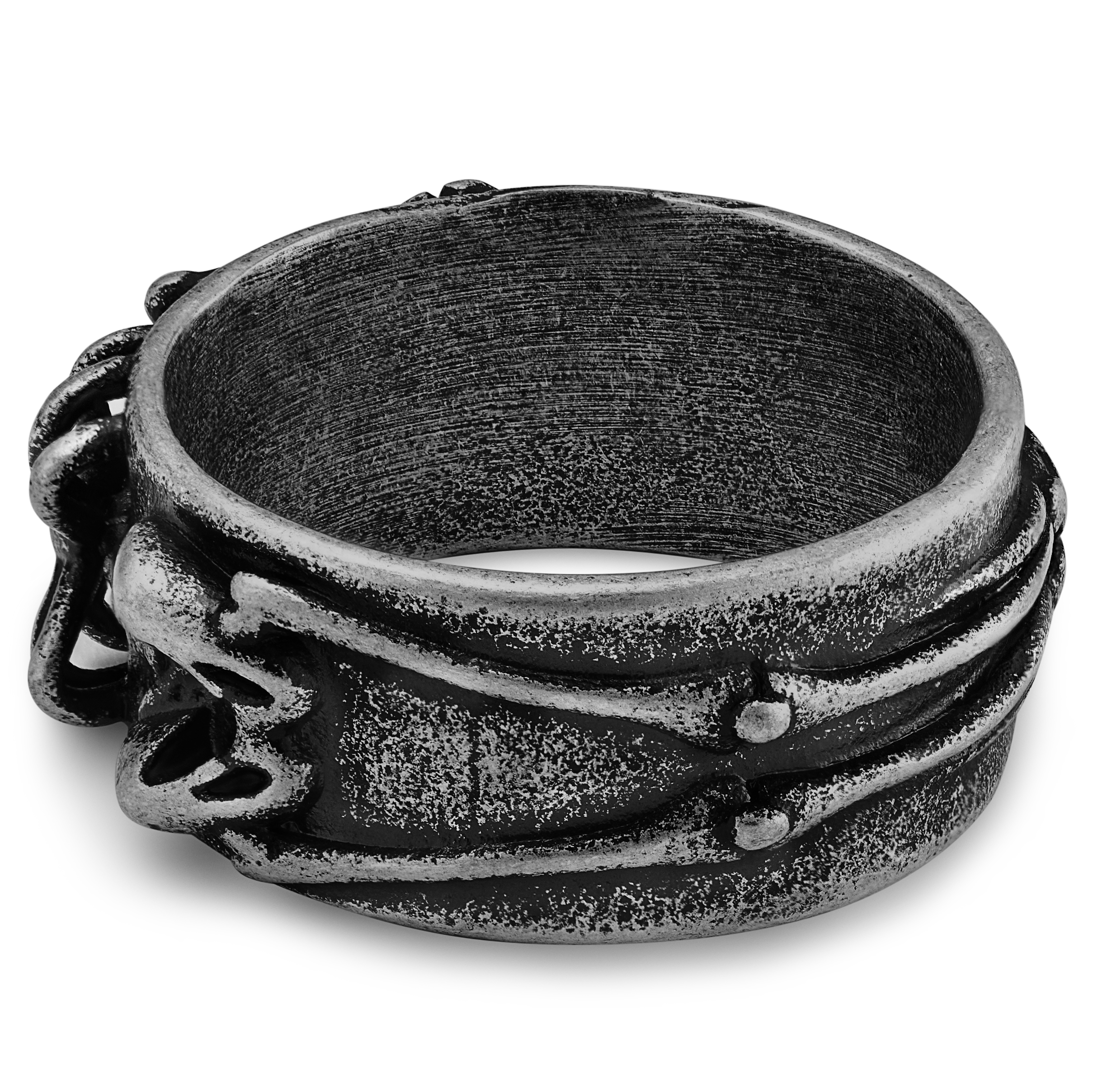 Aspero | 10 mm Grått Rustfritt Stål Skjelettring - 4