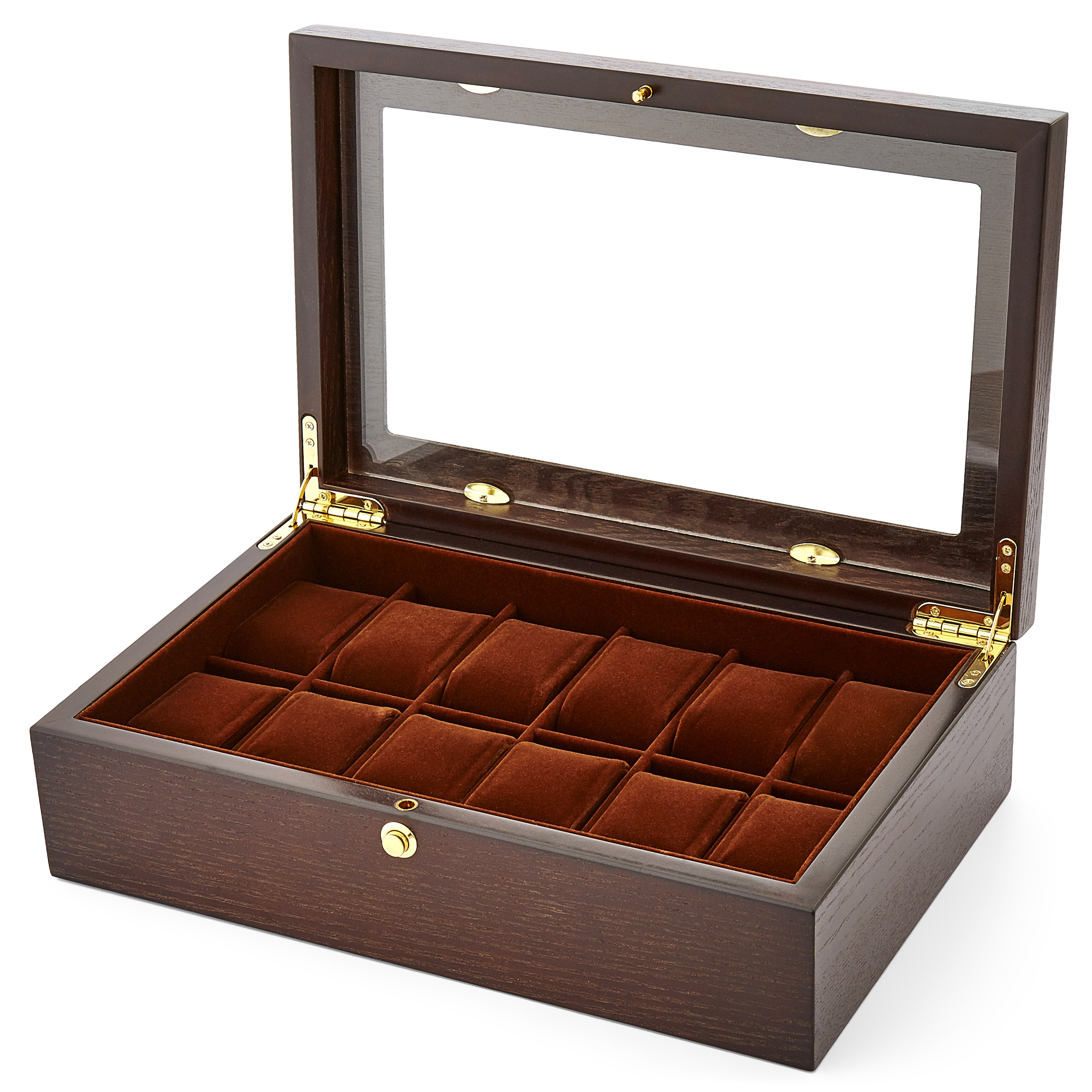 Bellissima scatola porta orologi in impiallacciatura di frassino - 12 orologi - 2