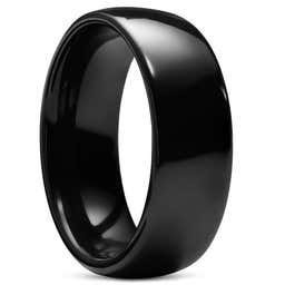 8 mm Polished Black Ceramic Ring