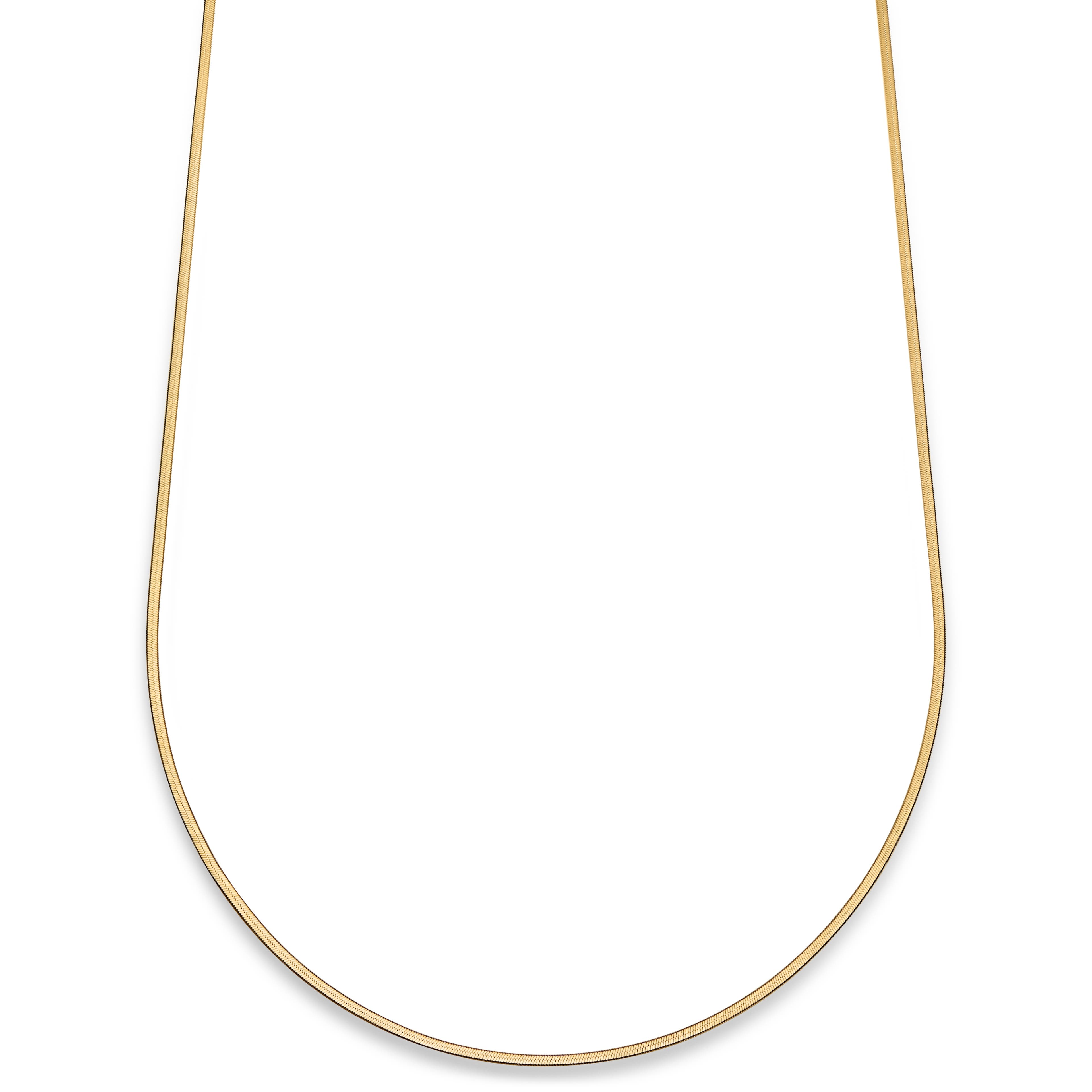 Essentials | 2 mm Gold-Tone Herringbone Chain Necklace Essentials | 2 mm Gold-Tone Herringbone Chain Necklace