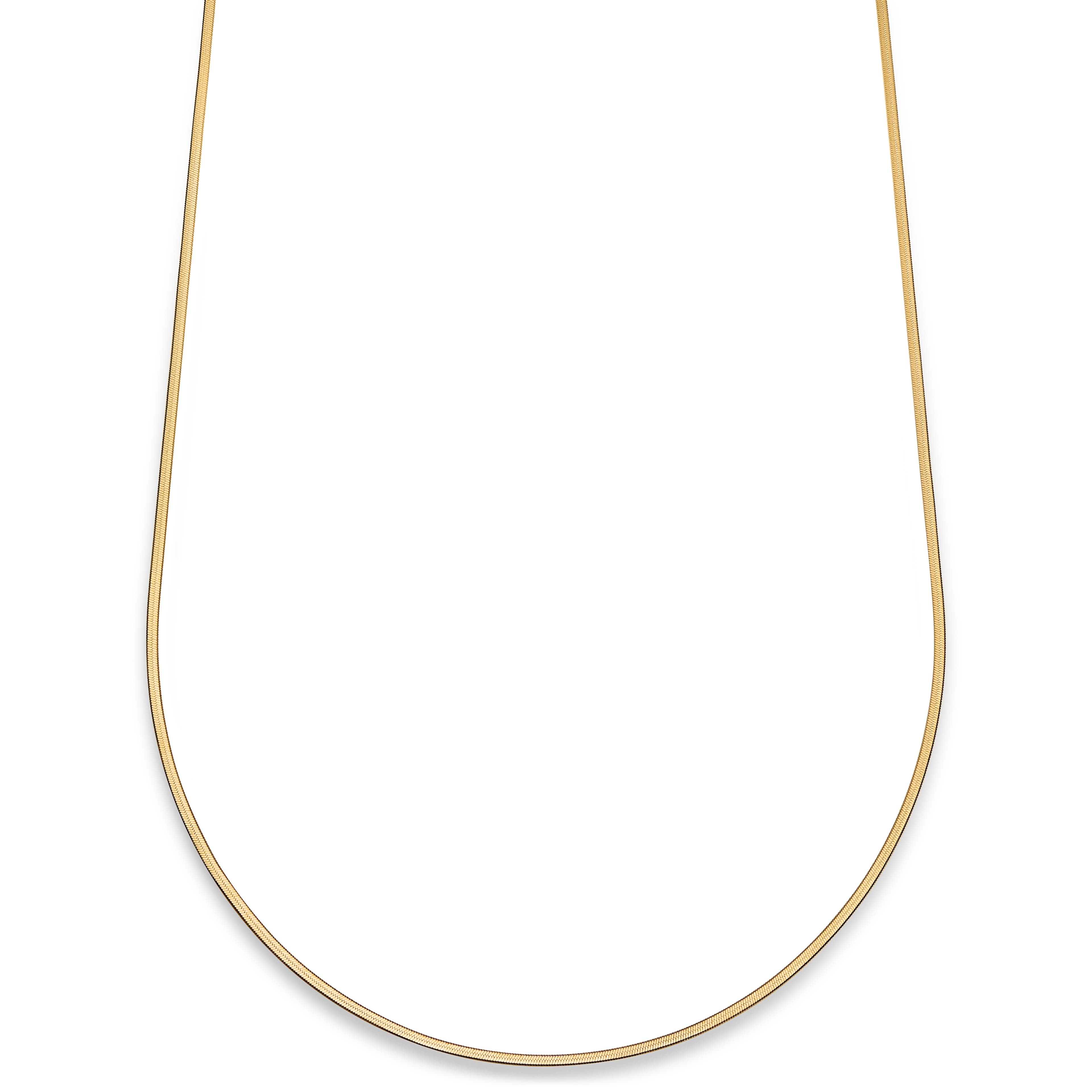 Essentials | 2 mm Gold-Tone Herringbone Chain Necklace