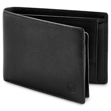 Čierna kožená peňaženka Kingston pre širšie karty