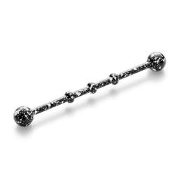1 1/4" (32 mm) Tie-Dyed Black & White Surgical Steel Industrial Barbell