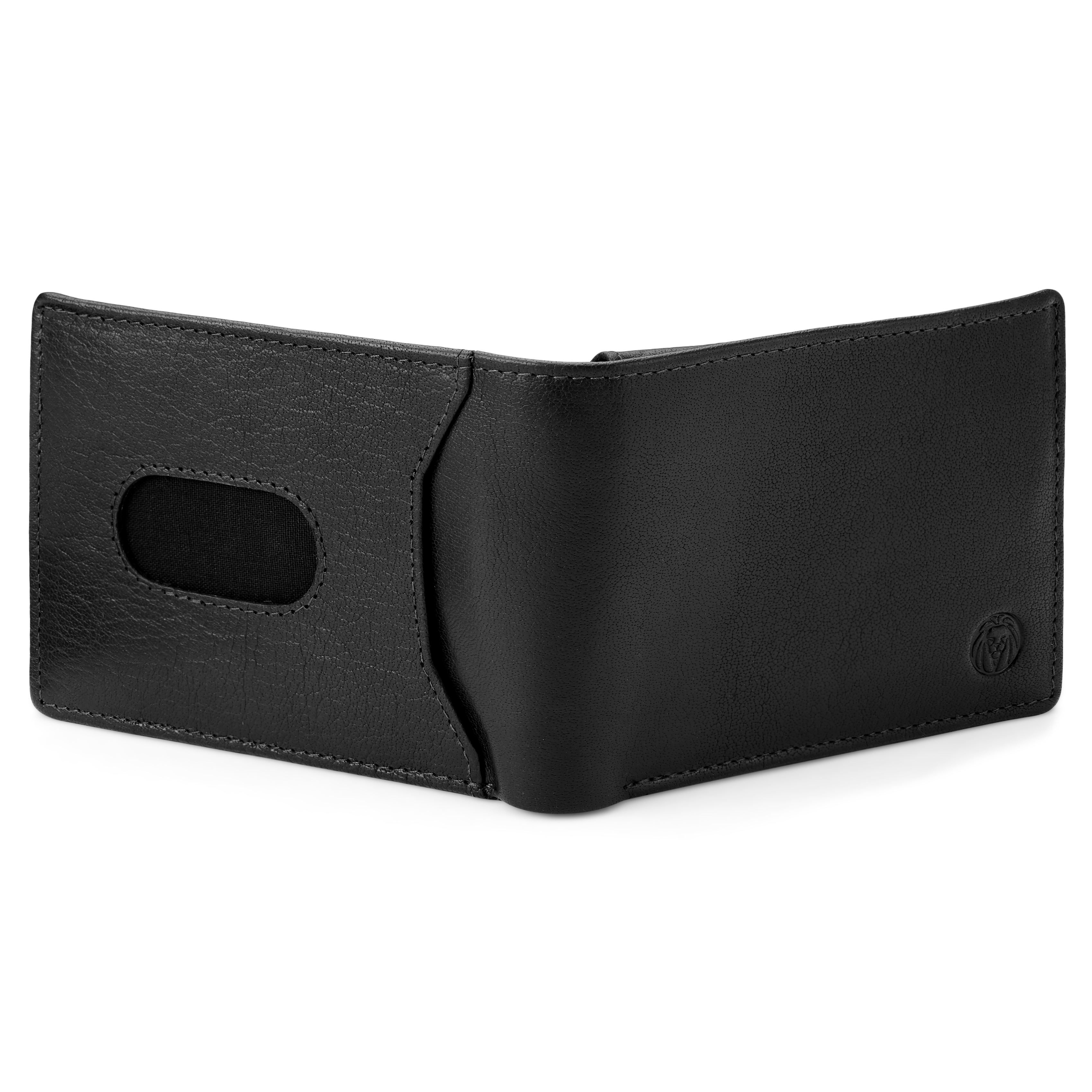 Cartera de cuero negro de doble pliegue y acceso rápido Montreal - 5