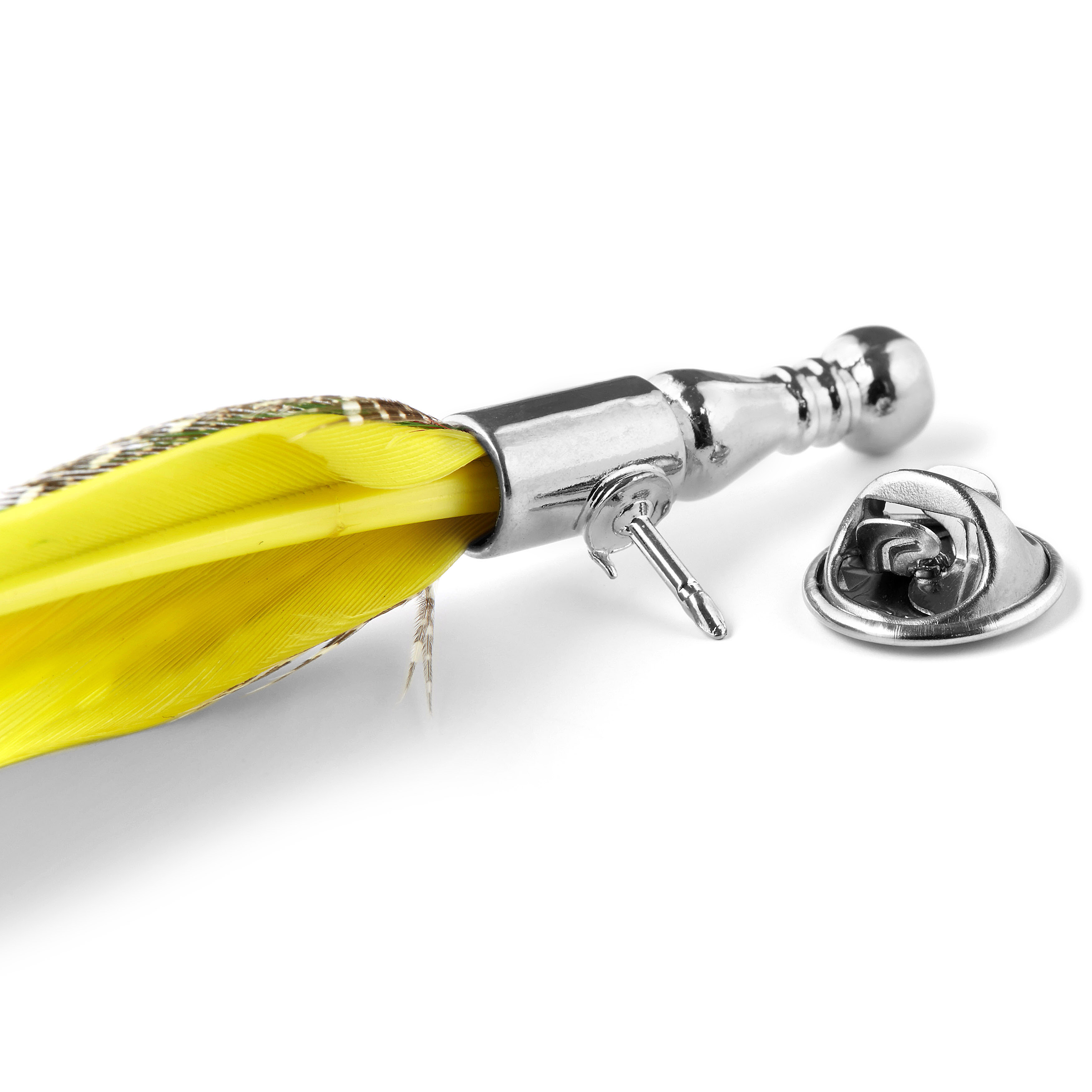 Yellow Feather Lapel Pin - 3
