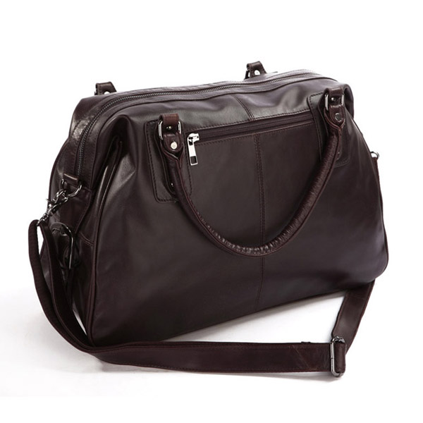 Ciemnobrązowa skórzana torba podróżna - 5