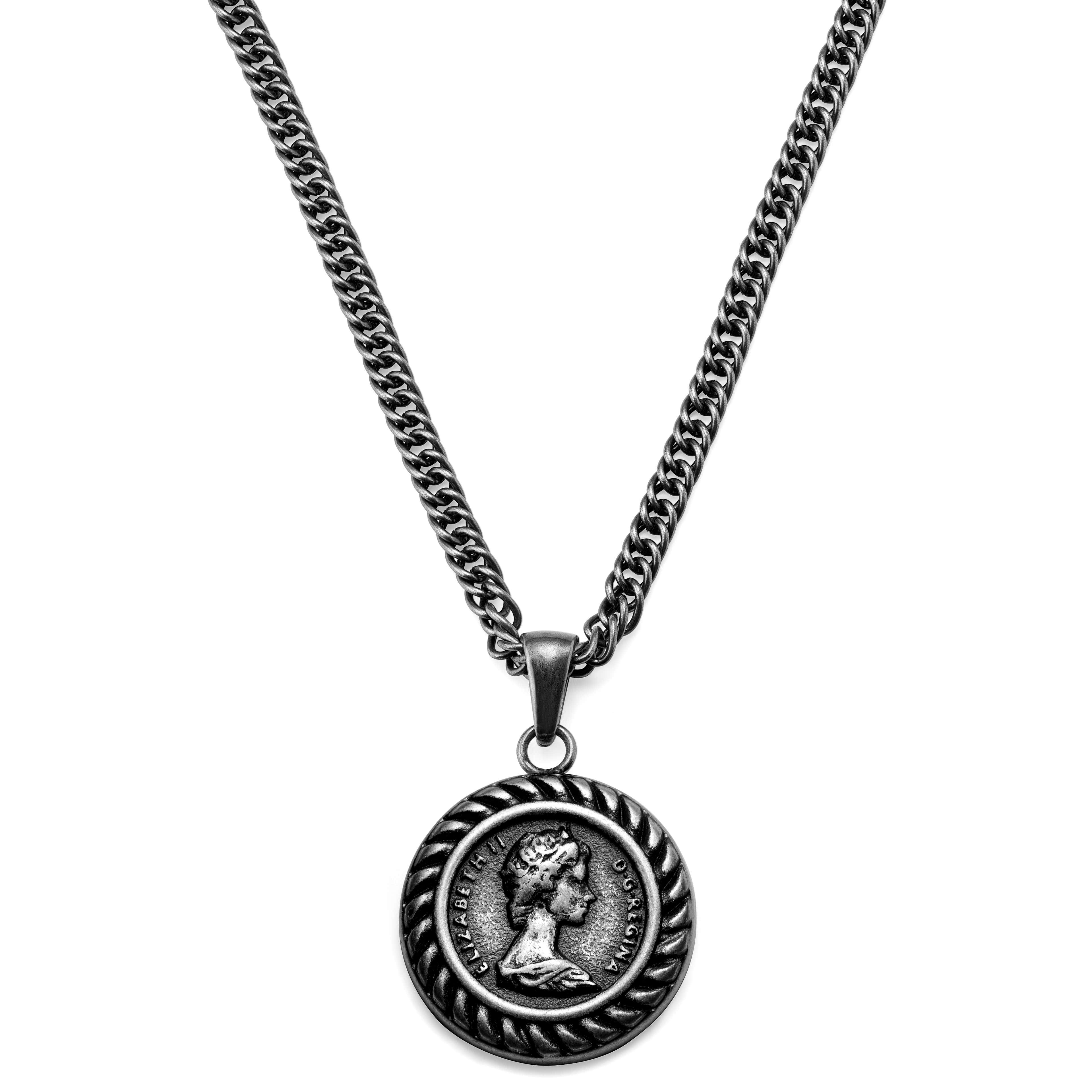 Sanctus | Vintage Silver-tone Elizabeth II Necklace