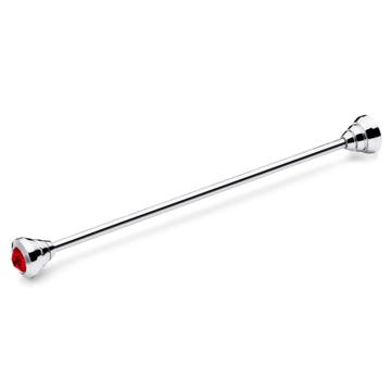 Silver-Tone Collar Bar with Red Zirconia Silver-Tone Collar Bar with Red Zirconia