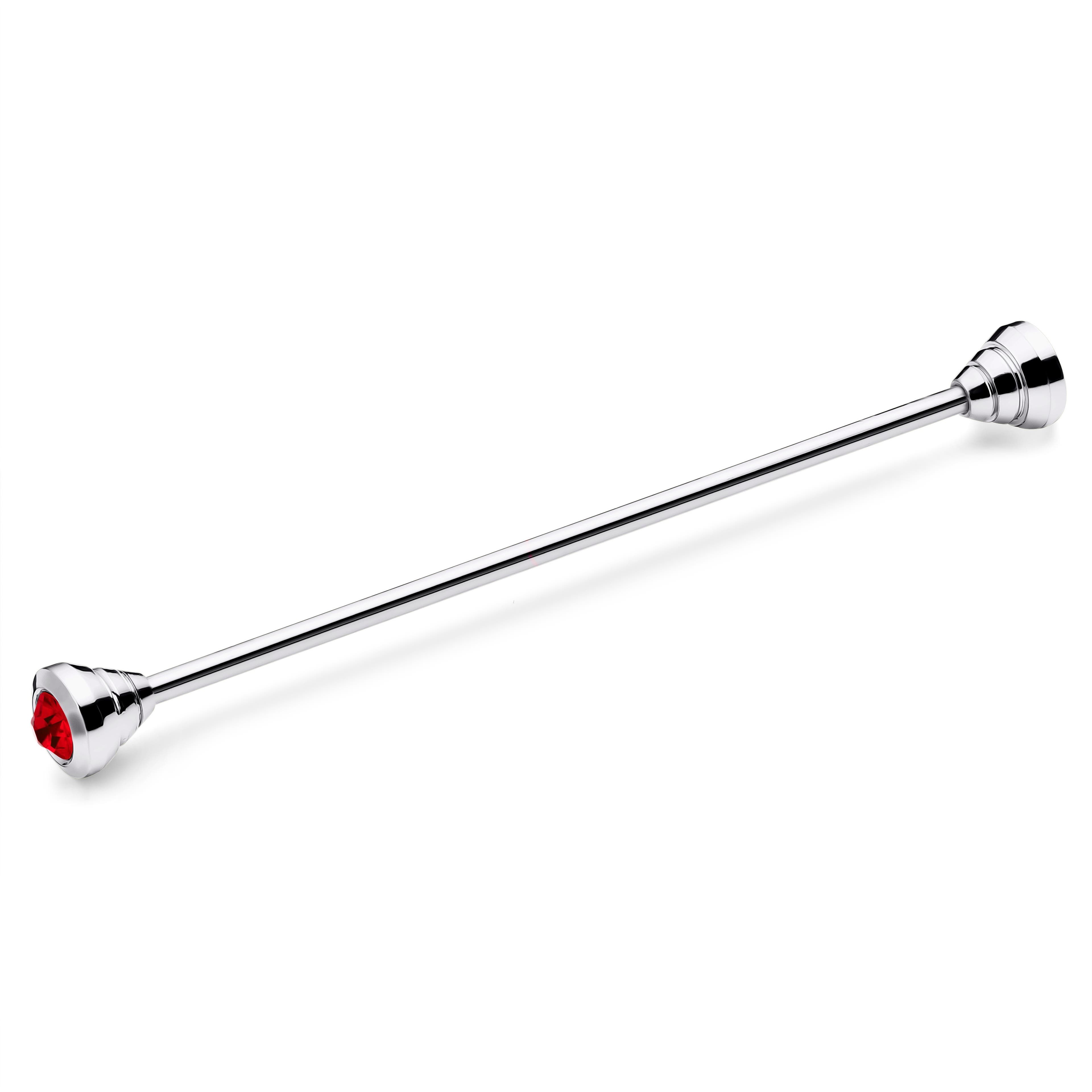 Silver-Tone Collar Bar with Red Zirconia Silver-Tone Collar Bar with Red Zirconia