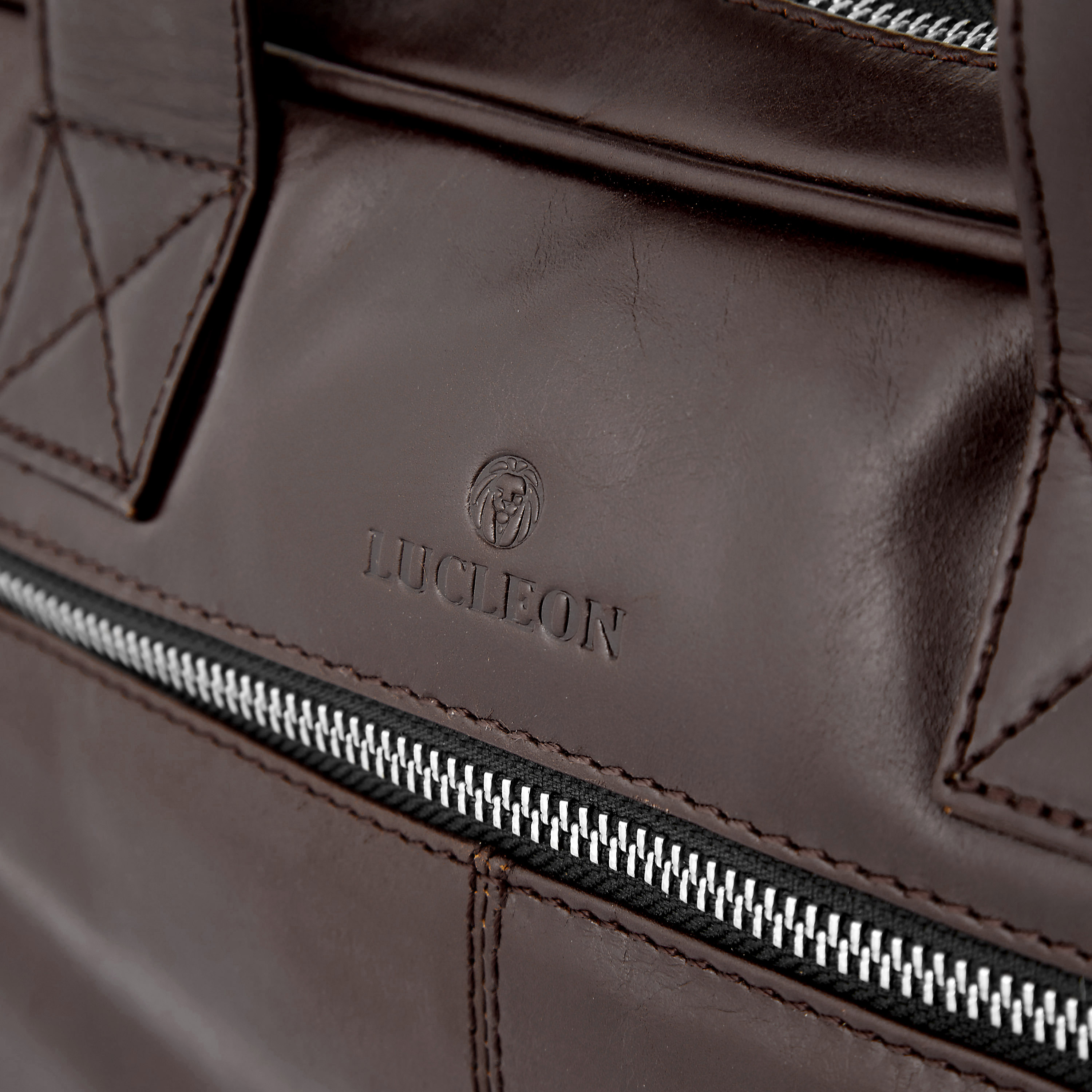 Dunkelbraune Schlanke Jasper Leder Laptoptasche Mit Reißverschluss - 7