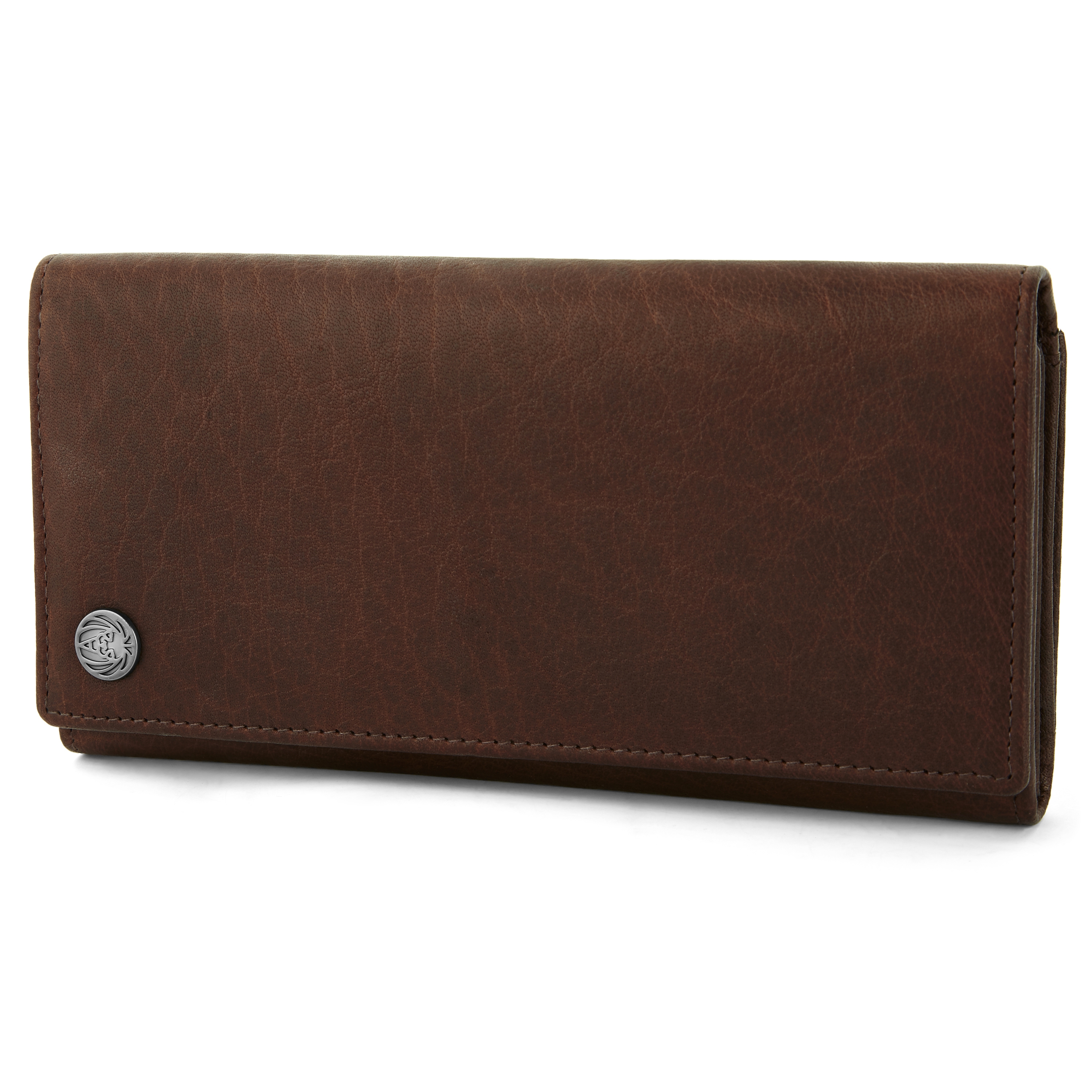 Ruskea kolmitaitteinen Oxford-nahkalompakko - 1