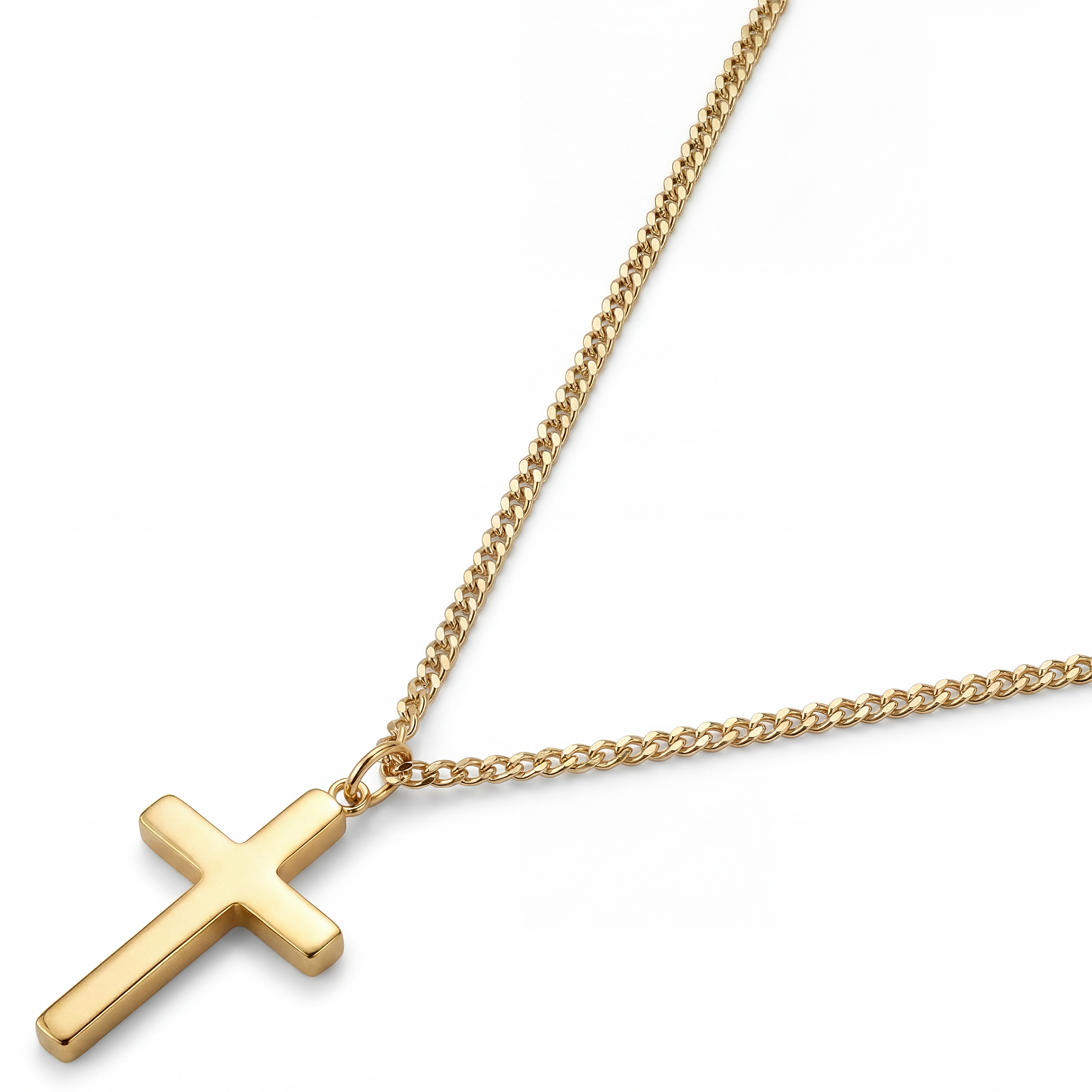 New Classics | Guldtonet Rustfrit Stål Kors Halskæde - 2 mm - 2