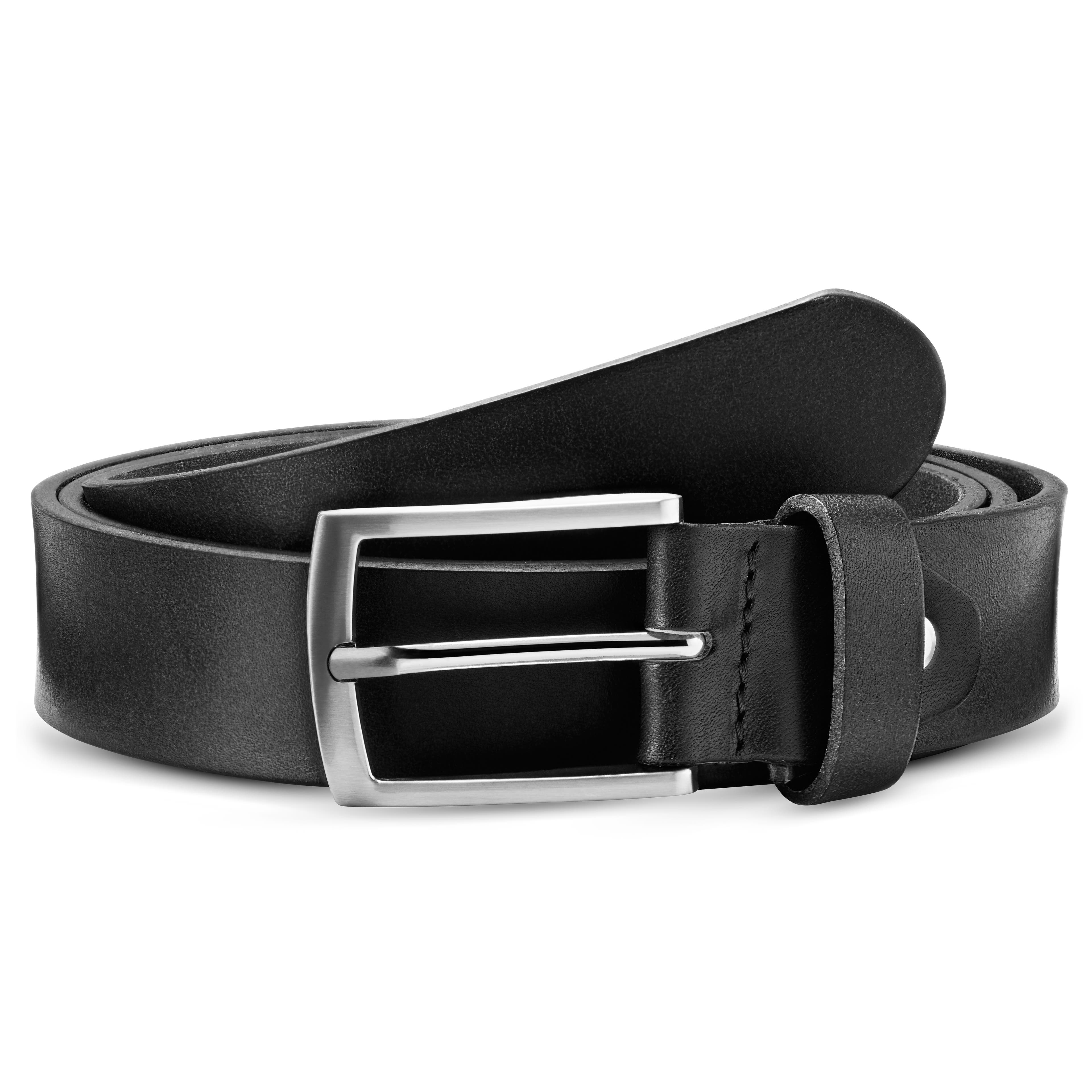 Henry XL Black Full-Grain Leather Belt