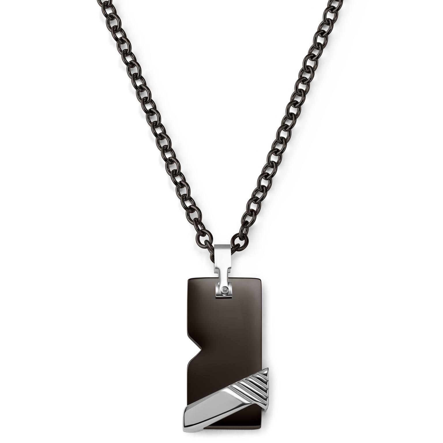 Moderna crna ogrlica s Dog Tag pločicom Moderna crna ogrlica s Dog Tag pločicom