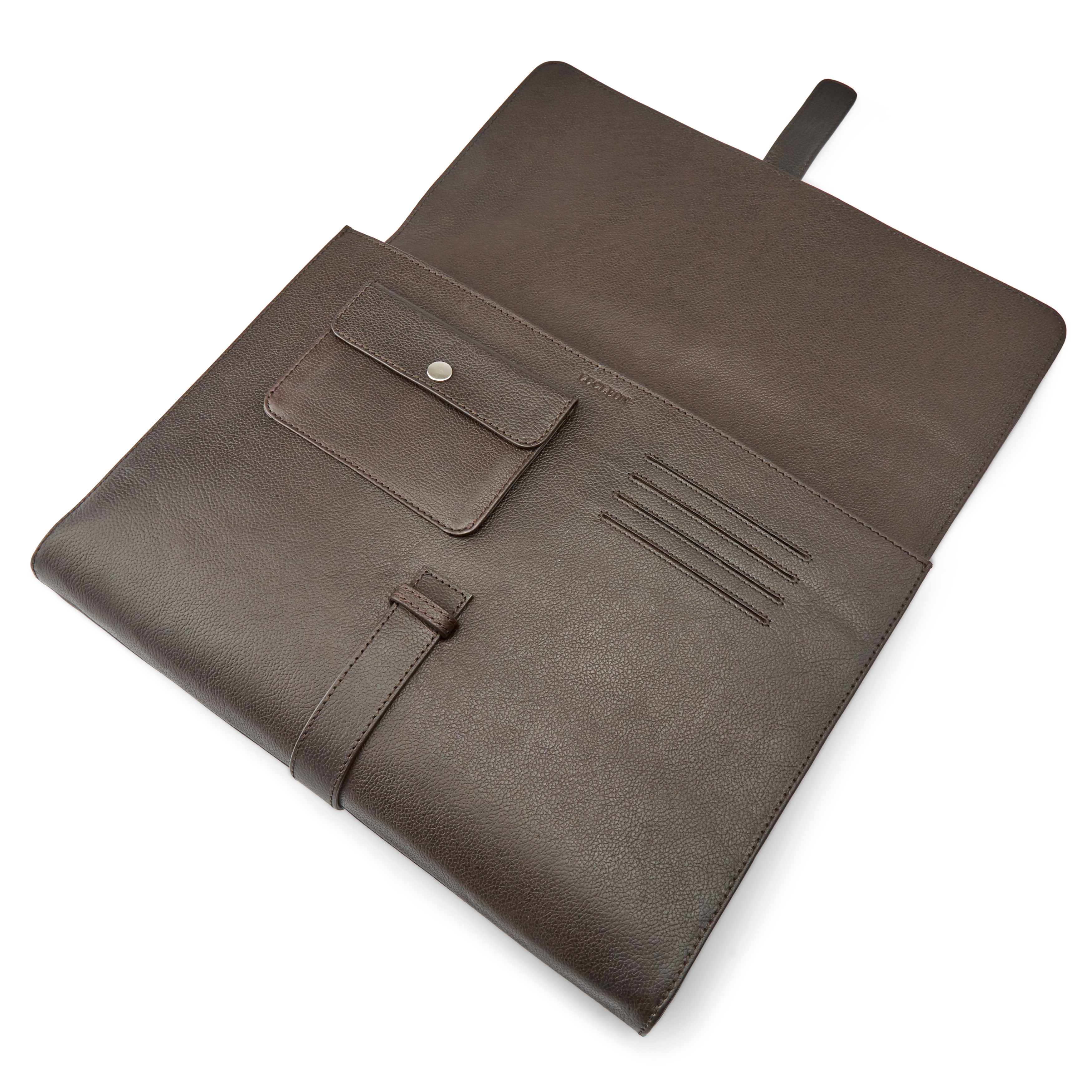 Σκούρα Καφέ Δερμάτινη Θήκη Laptop 13" Lyon - 2