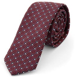 Cravată de culoarea mahonului cu model tip tapițerie