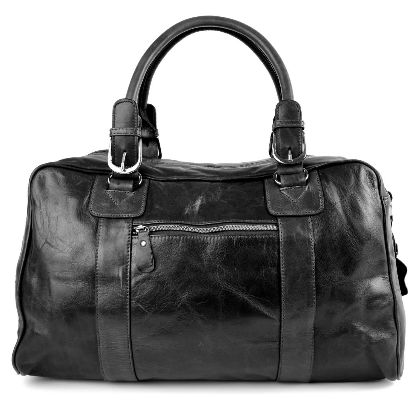 Matan Black Weekend/Sports Leather Bag - 2