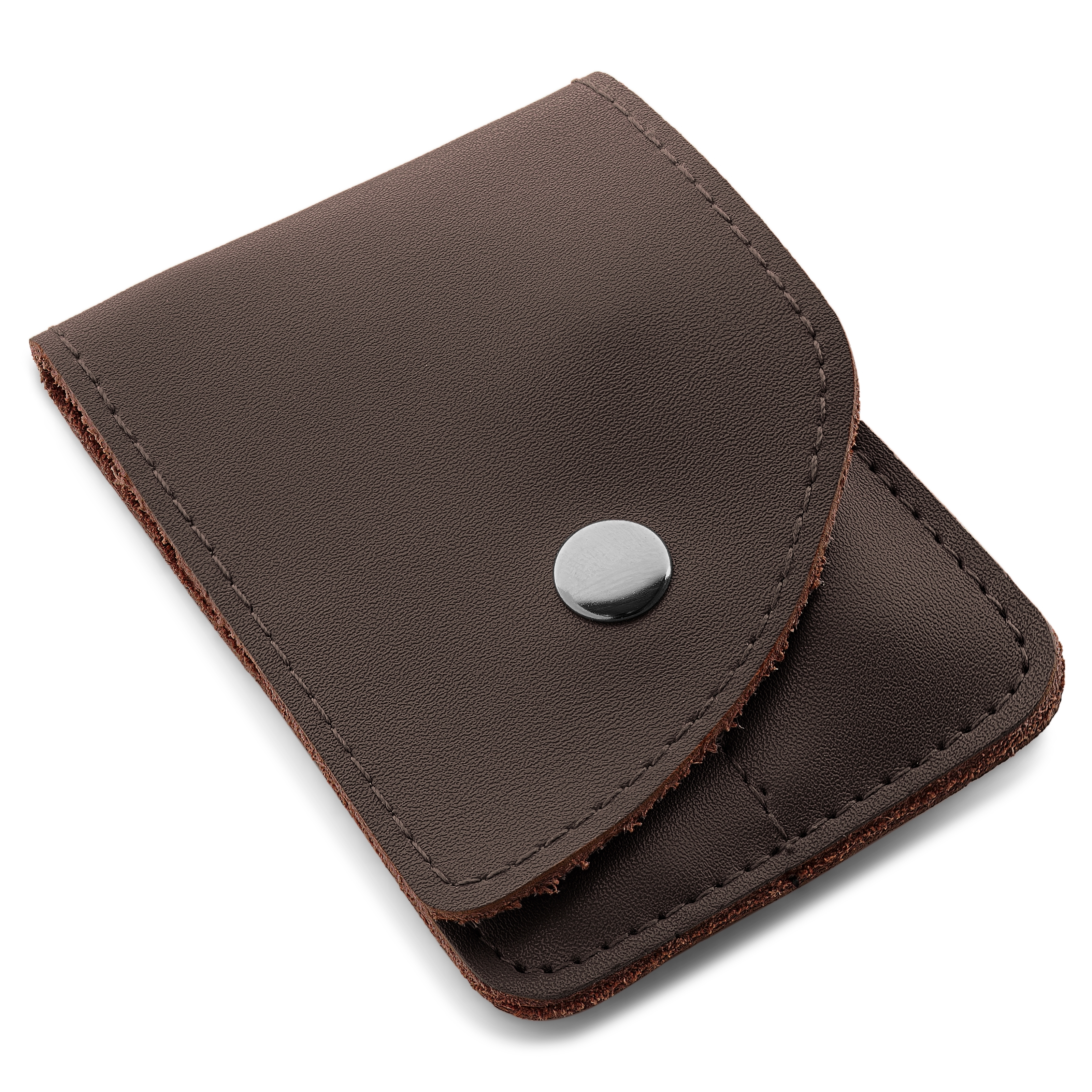 Σκούρο Καφέ Σετ Μανικιούρ Από Δέρμα & Ανοξείδωτο Ατσάλι - 1