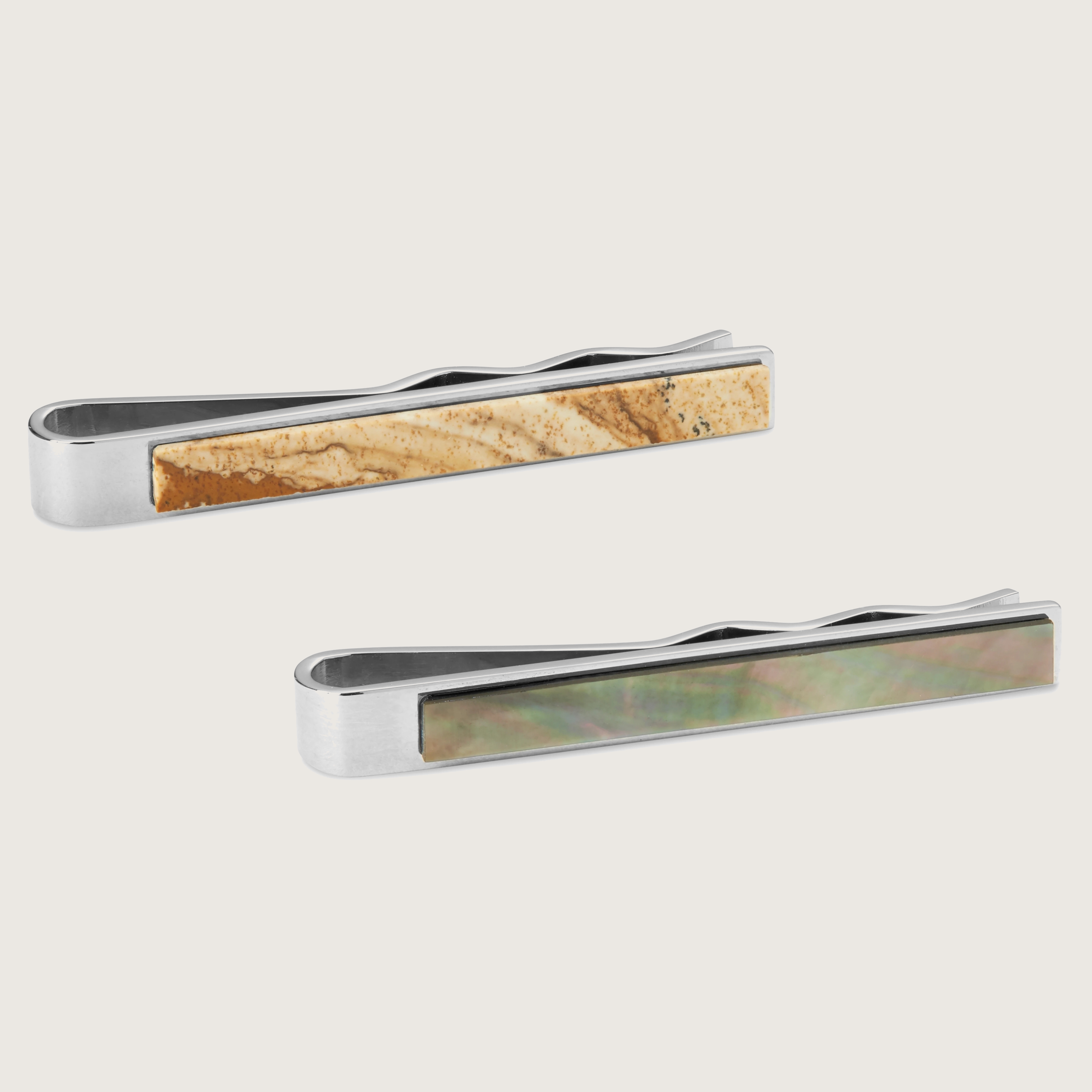 Lot De 3 Pinces à Cravate Argentées Pour Homme - Pour Cravates