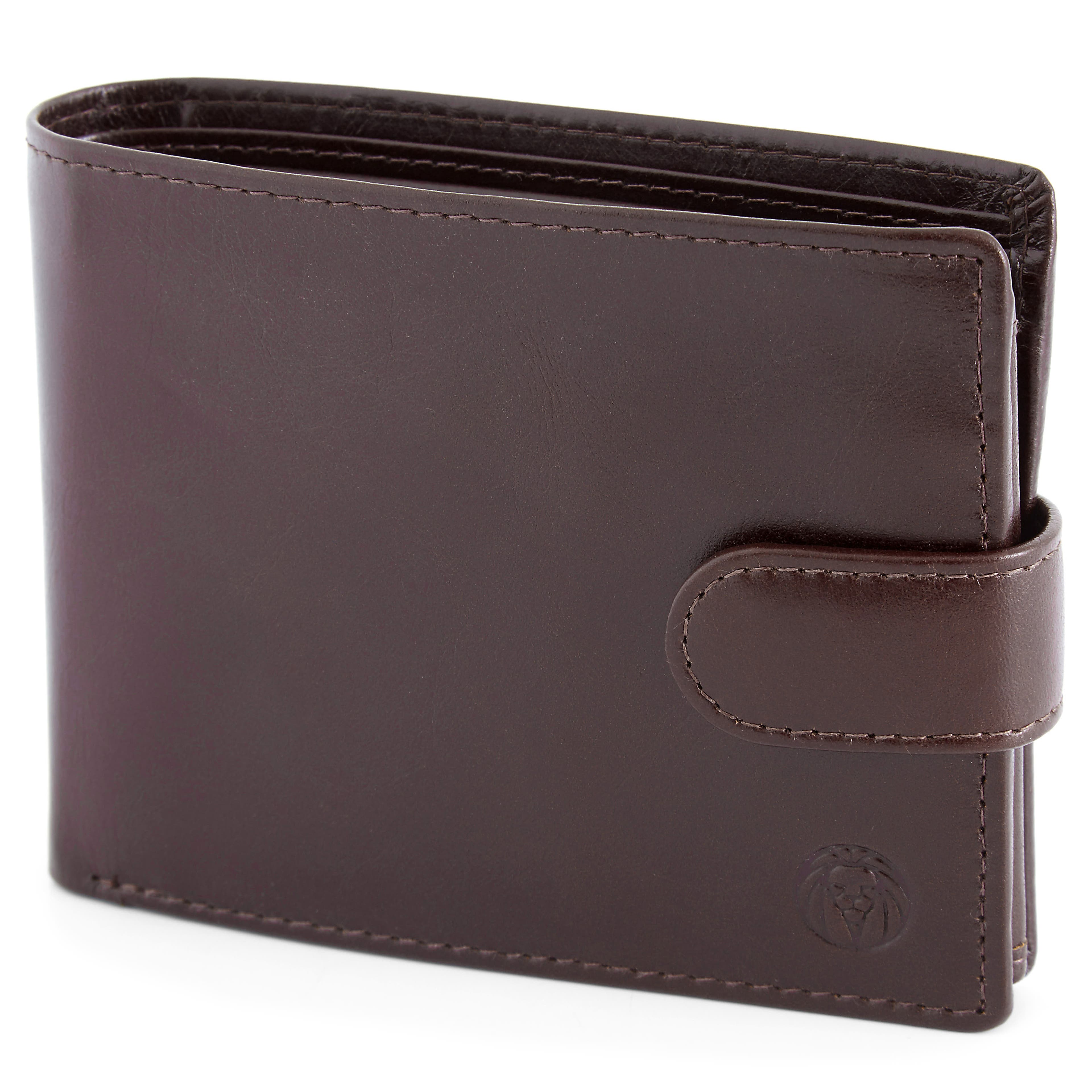 Tmavě hnědá ergonomická kožená peněženka Jasper