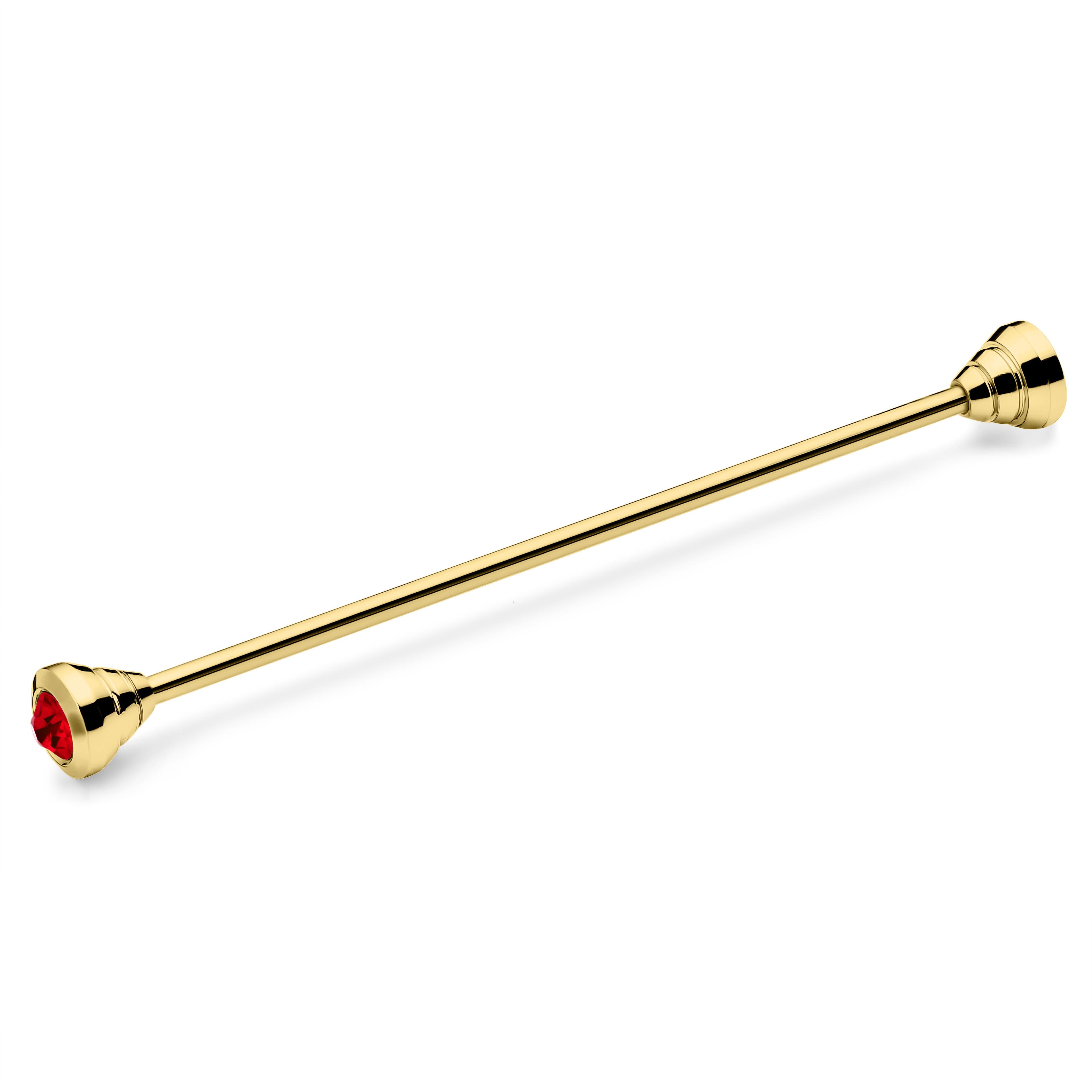 Gold-Tone Collar Bar with Red Zirconia
