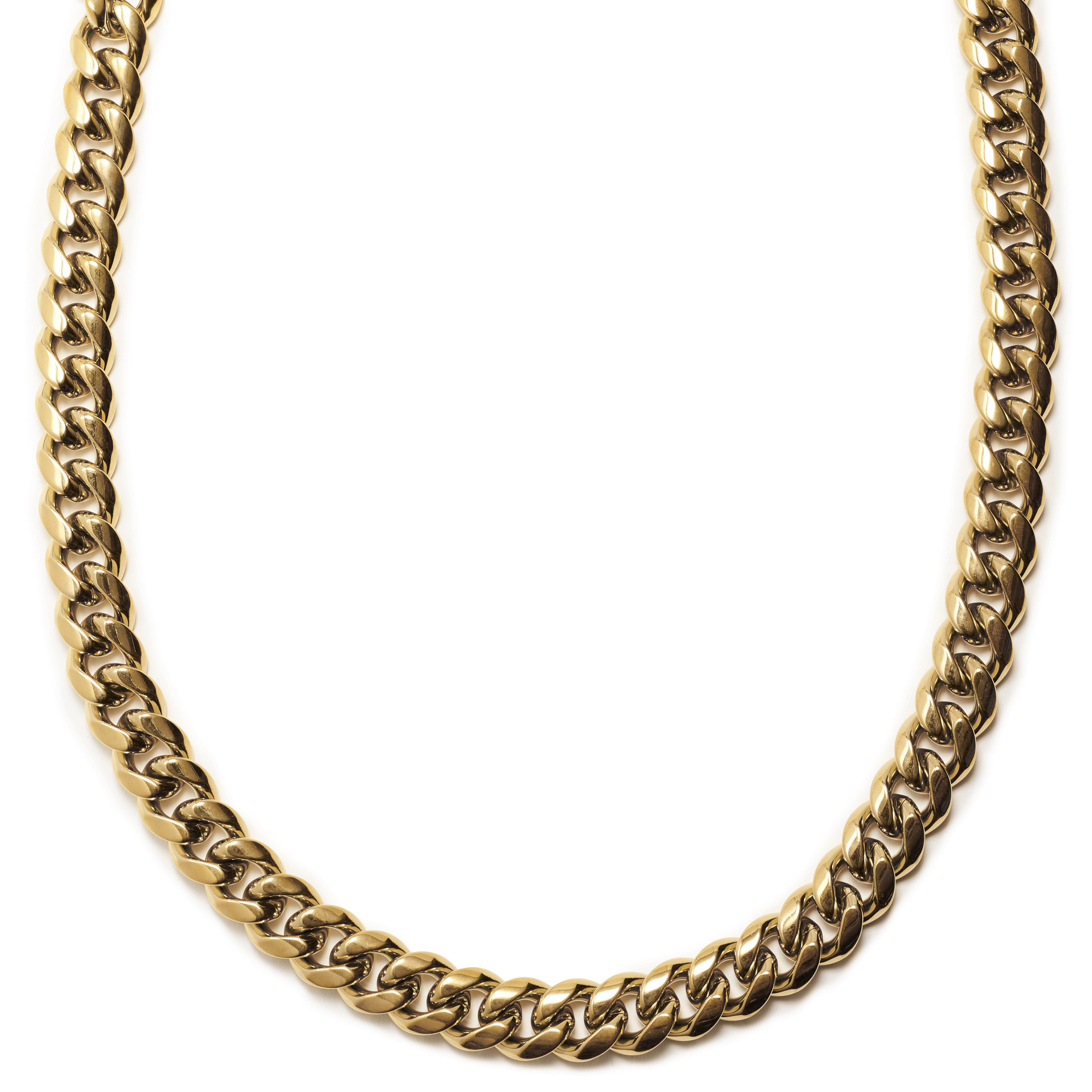 16 mm oceľový retiazkový náhrdelník v zlatej farbe