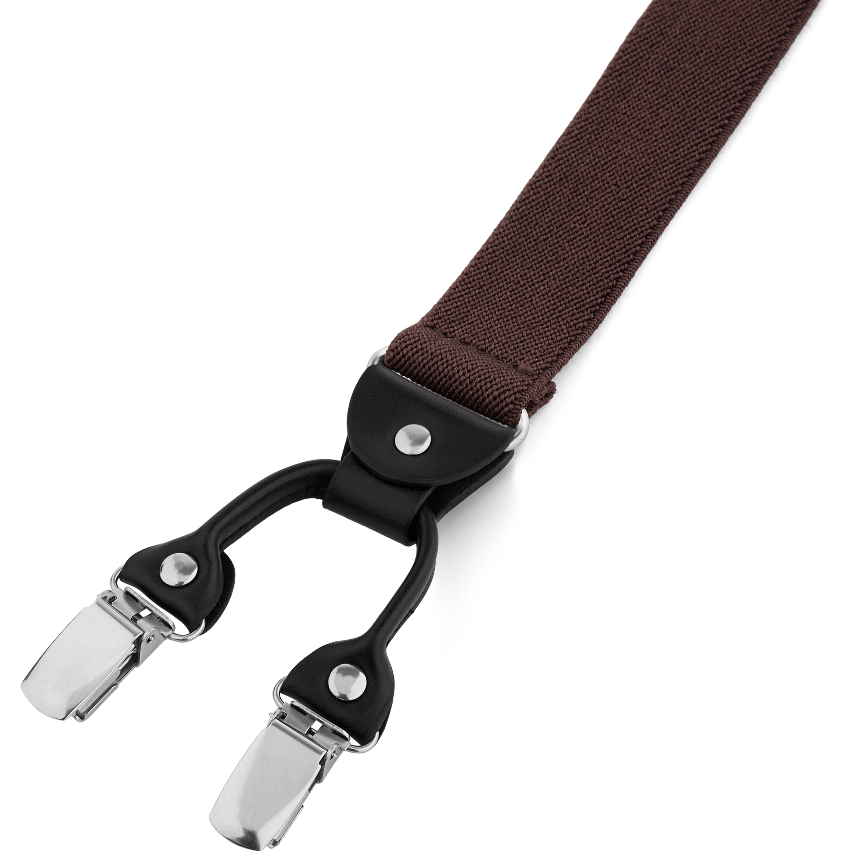 Slim Dark Brown Clip-On Braces - 2