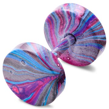 Satago | 1/3" (8 mm) Blue & Pink Stainless Steel Faux Plug Stud Earring Satago | 1/3" (8 mm) Blue & Pink Stainless Steel Faux Plug Stud Earring